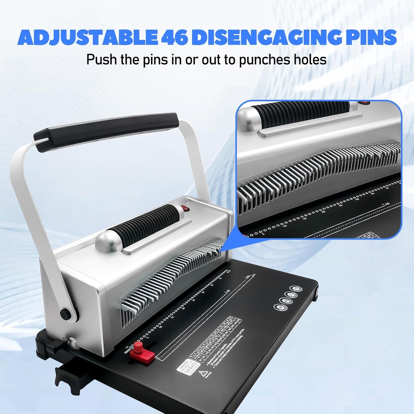 Coil Spiral Binding Machine,46 Holes Spiral Coil Binder with Electric Coil inserter,Manual Book Maker Punch Binder with 100pcs Plastic Coil and Plier