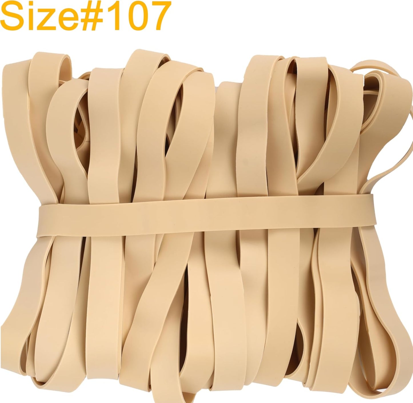 Rubber Bands Size#107 Heavy Duty Big Wide rubber band 30PCS Elastic Bands for Office Supply Trash Can File Folders Litter Box Rubber Bands (Light brown)
