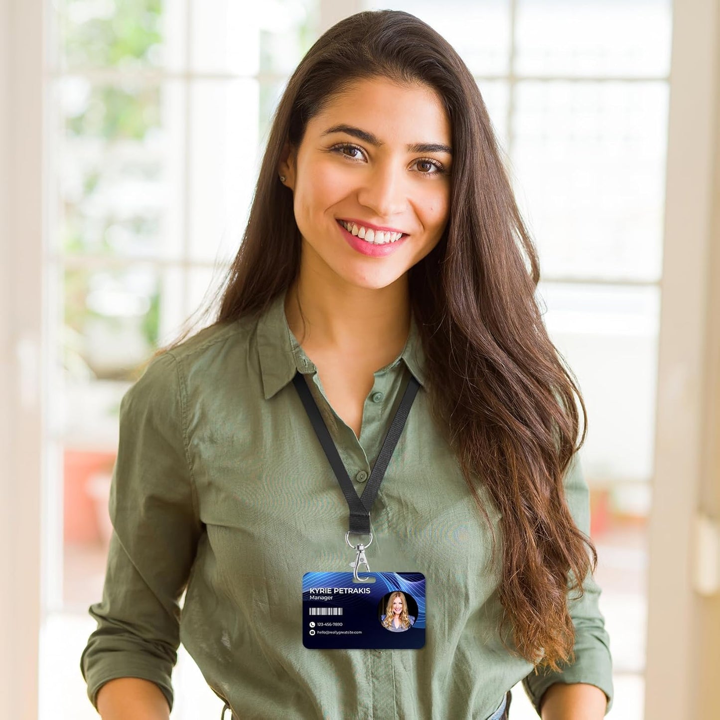 Custom Id Badge Custom Id Card Identification Badges Customizable Personalized Name Badge Customize Name Tag Photo Logo Employee Work Office Volunteer Customized Personal (Add Your Design-Vertical)