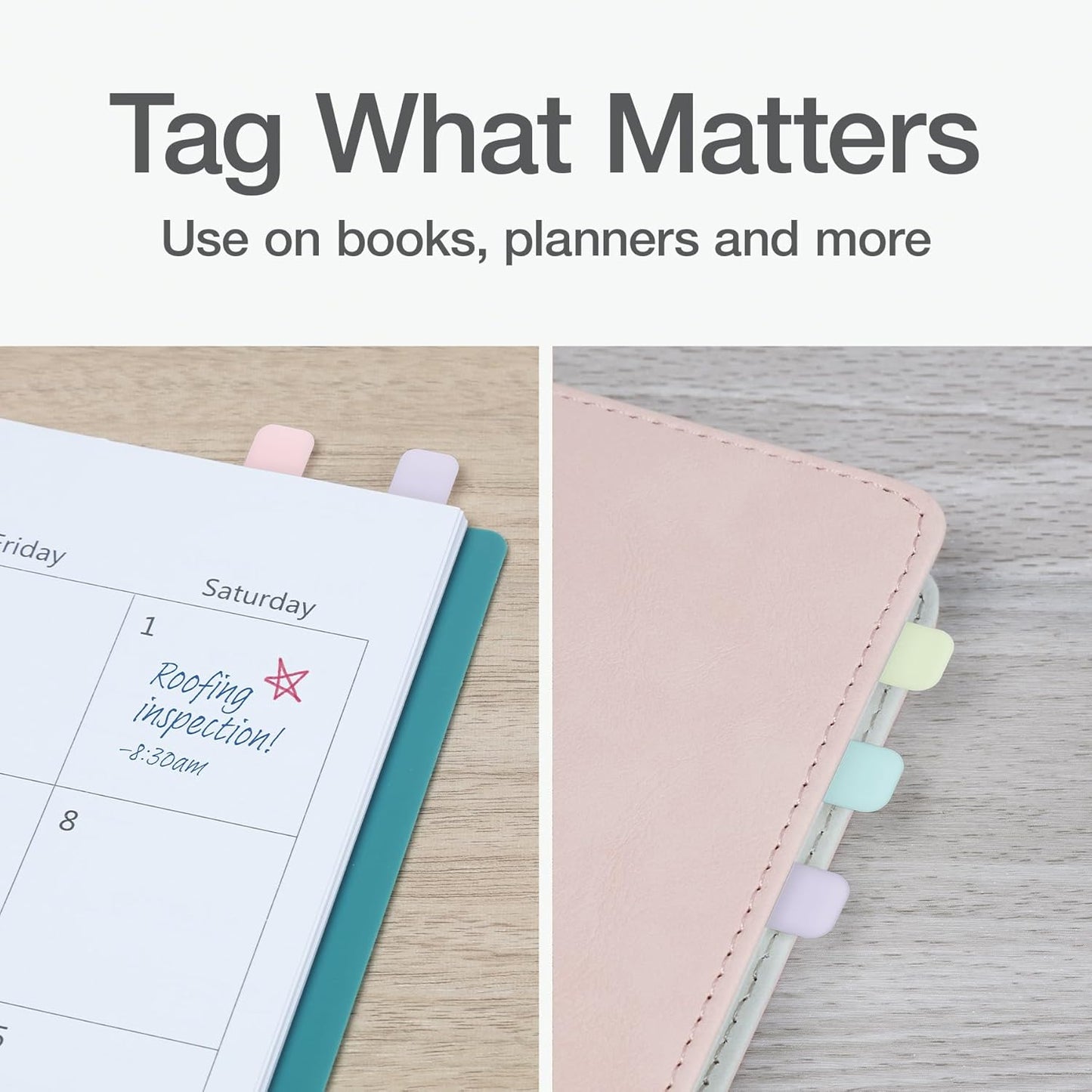 Redi-Tag Write-On Tabs, Permanent Adhesive Index Tabs, Assorted Pastel Colors: Pink, Purple, Blue, Teal, Green, 1" x 7/16", 390 Pack (1009307)