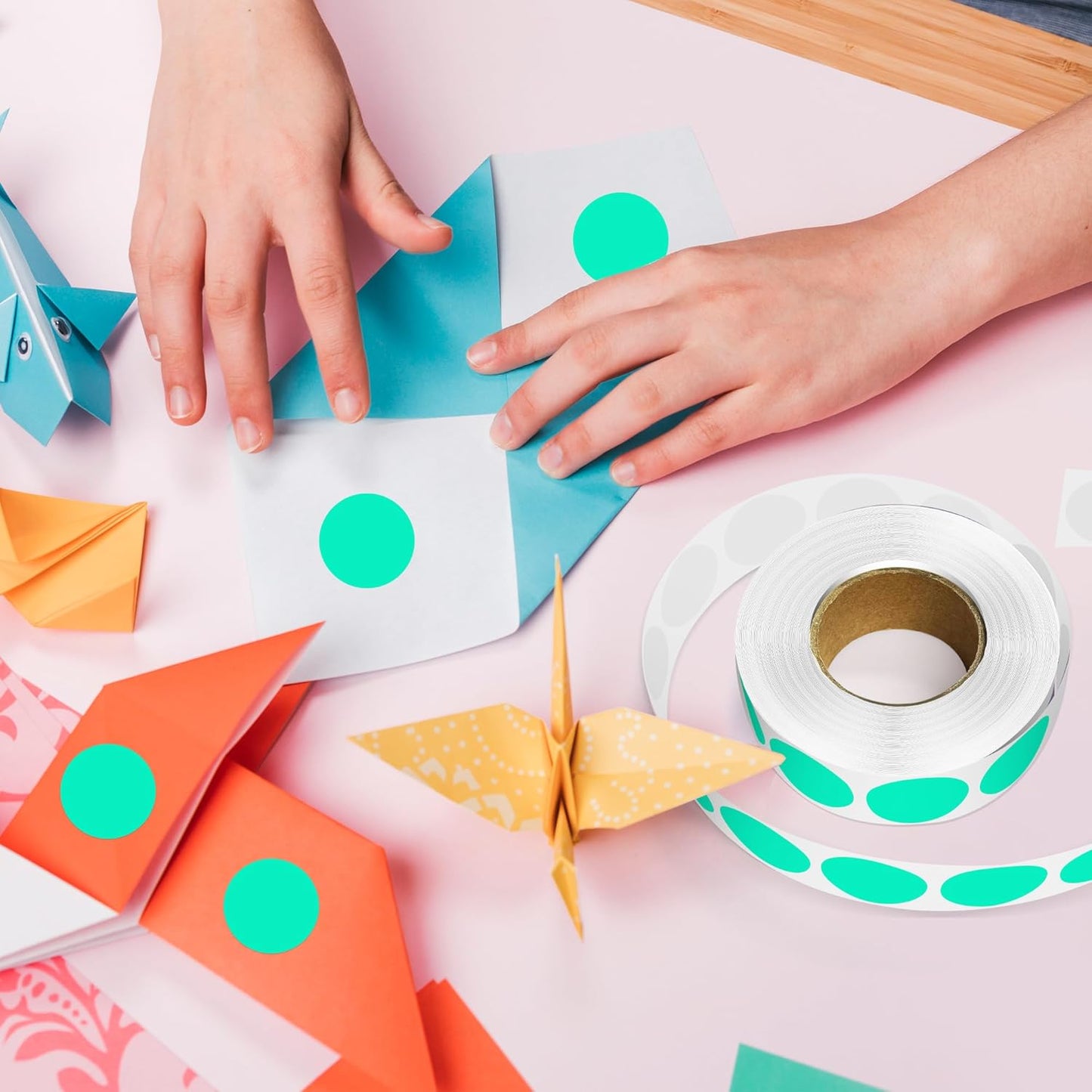 1 Inch Round Color Coding Labels, 1000 Dots Per Roll Aqua Color Coded Dot Stickers, Round Color Dot Labels for Organizing, Filing, and Storage