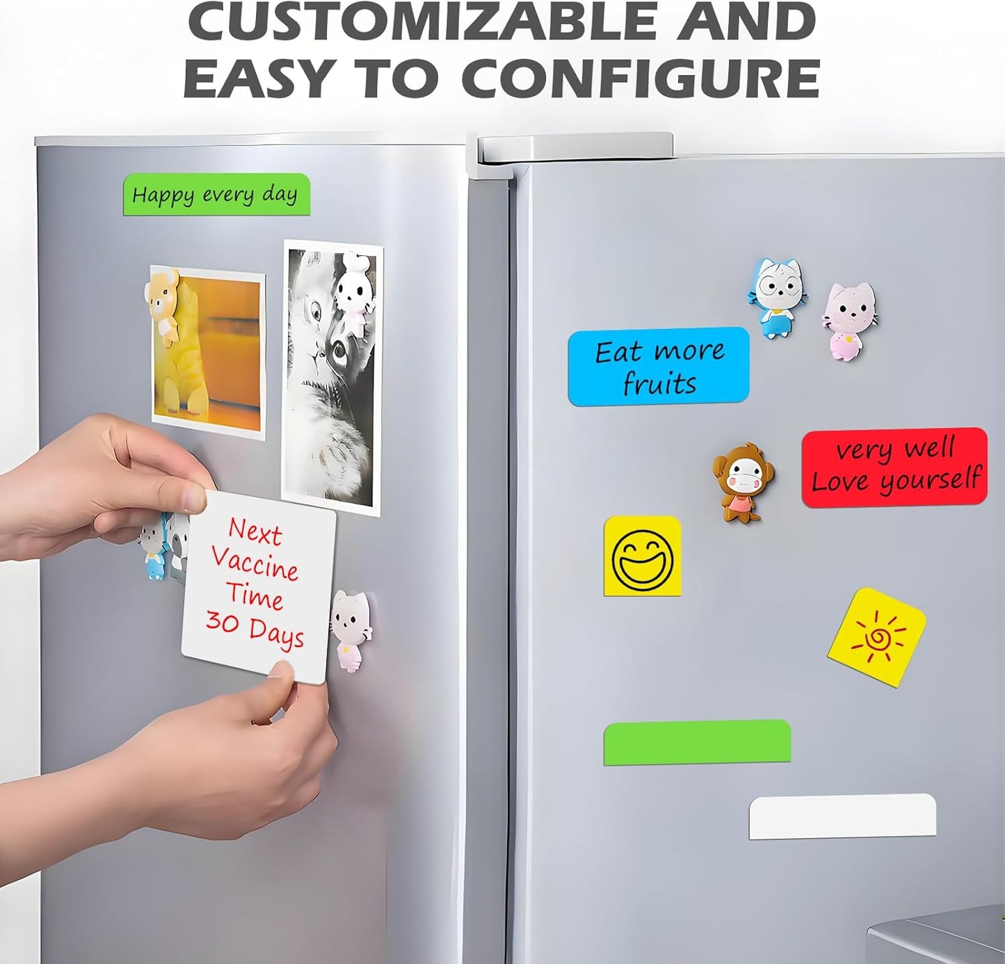 Realth Dry Erase Magnetic Labels Red (2'' × 4'' 40 Pcs),Blank Reusable Magnet Stickers, Magnets for Whiteboard, Washable Magnetic Sheets for Classroom Fridge Office, Name Tags for Teachers Students