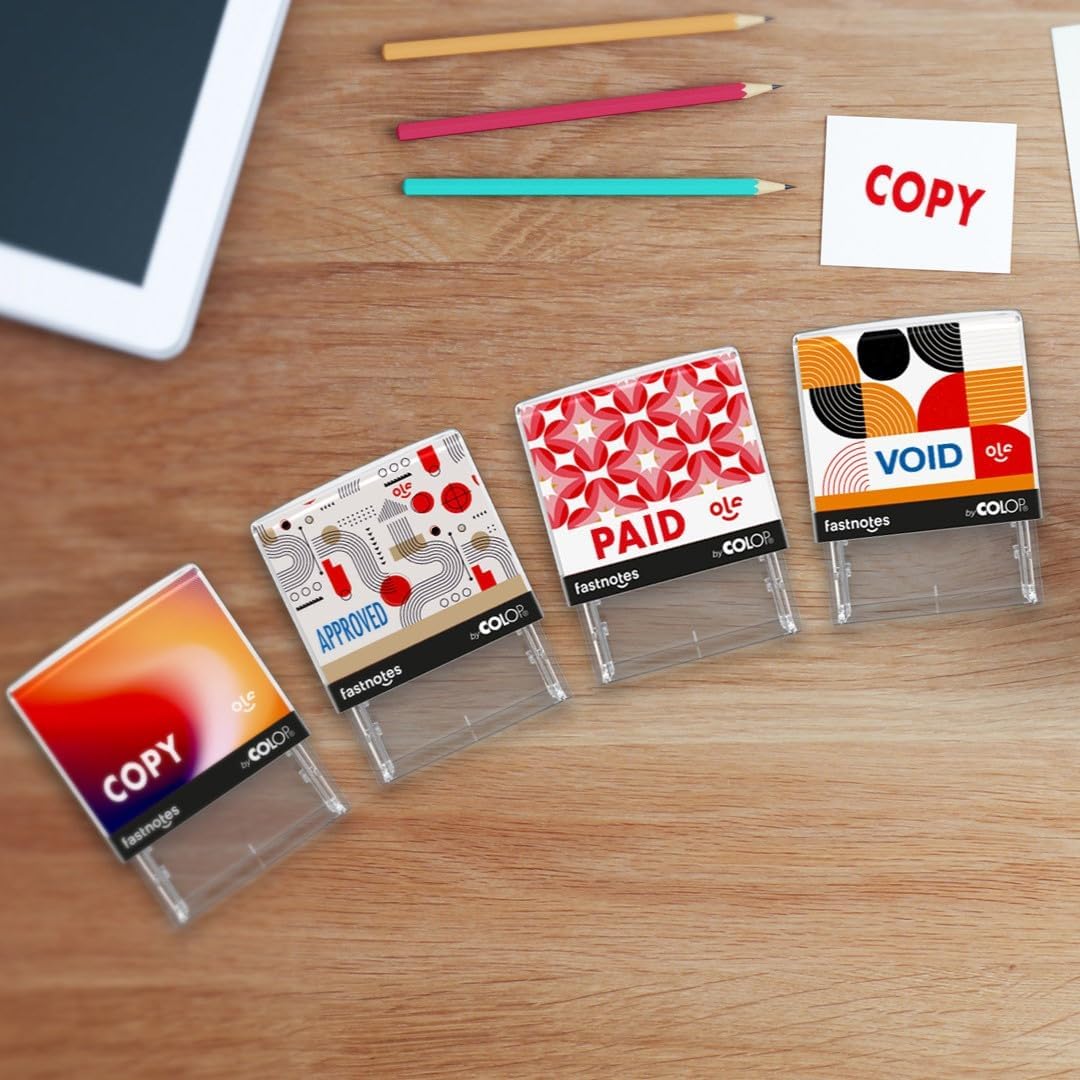 Fastnotes for Deposit ONLY Self-Inking Rubber Stamp by COLOP- Great for Office Documents, Notary, Warehouse, Accounting, Business, and Legal Documentation - Blue Ink (for Deposit ONLY- Blue)