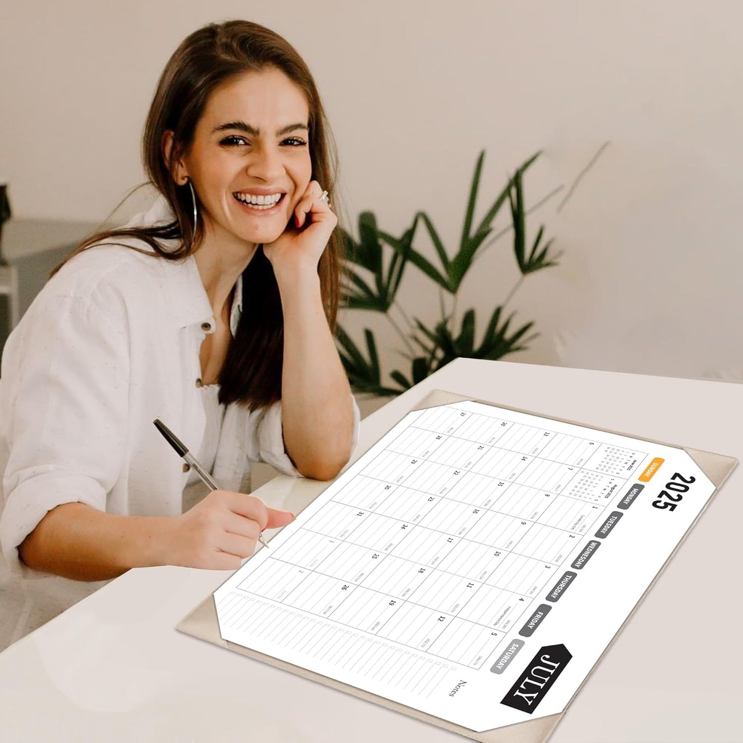 Large Desk Calendar 2025-2026, Calendar with Desk Protecting Pad, Desk Calendar Large 22x17, Runs From July 2025 to December 2026, 18 Months, Big Desktop Calendar for Family Classroom and Office (Apricot)