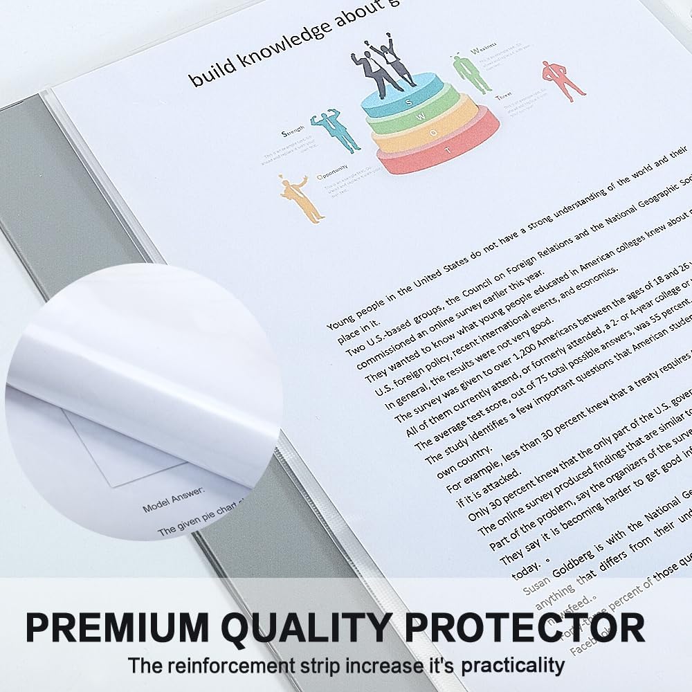Sheet Protectors, HERKKA 800 Pack Heavy Duty Clear Plastic Page Protectors Sheet Reinforced 11-Hole Fit for 3 Ring Binder Fits Standard 8.5 x 11 Paper, 9.25 x 11.25 Top Loaded, Acid Free