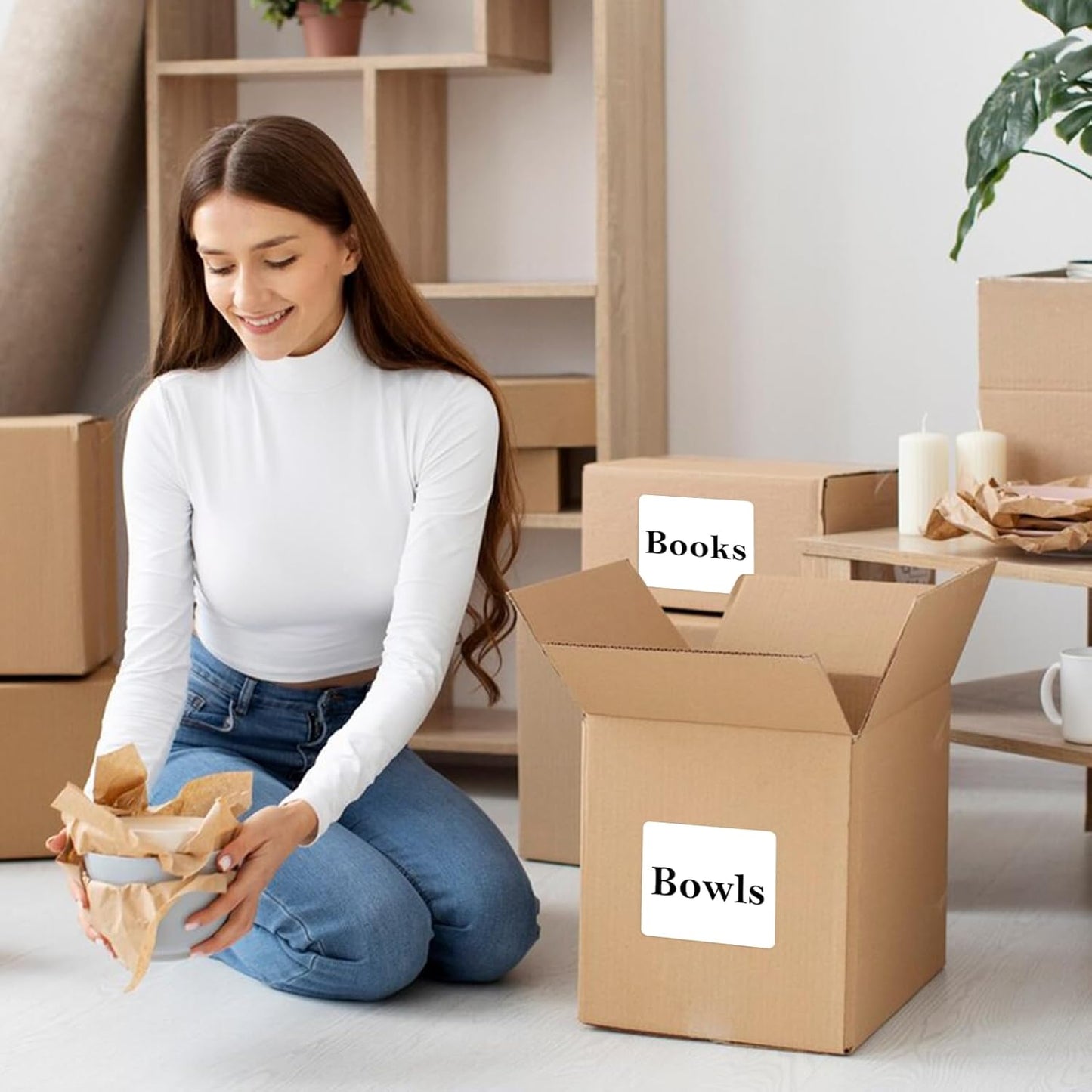 Printable Shipping Labels 3-1/3" x 4", White Blank Mailing Labels, Mailing Shipping Label(100 Sheet, 600 Labels)