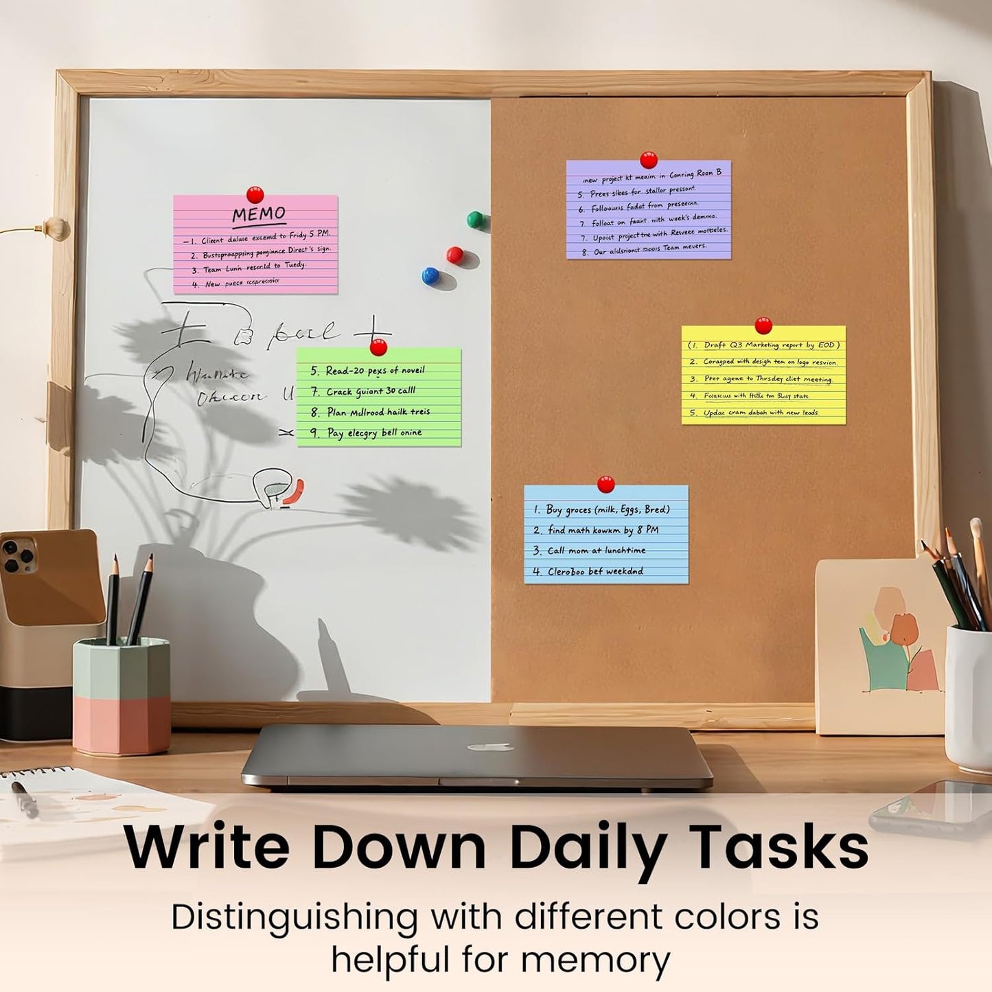 Index Cards 3x5 Inch, 500sheets, Flash Cards,Ruled Lined Colored Note Cards Paper For Studying, Schools Supplies, College, Office And Home Organization, Note Taking Supplies