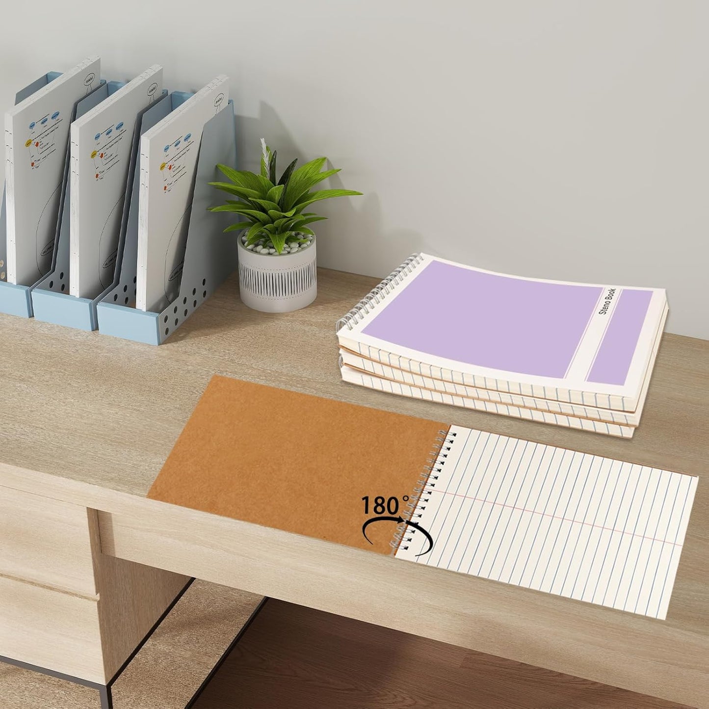 Steno Pads – 6x9 Inches 80 Sheets Steno Notebooks for Writing Notes in School, University, College & Office (2PCS Purple)