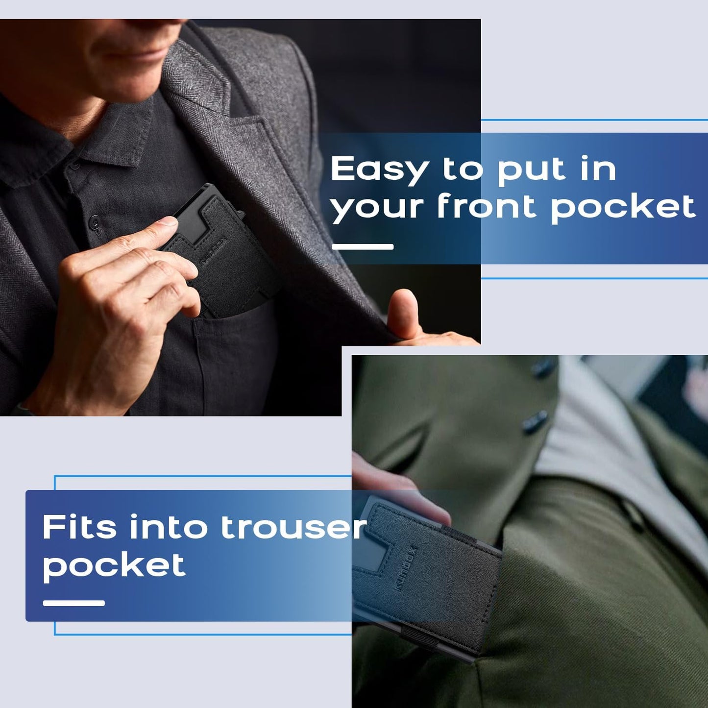 Slim Card Holder Wallet for Men, Minimalist RFID Blocking Wallet with Pop Up Function, Ultra-Thin Design, Metal Business Card Cases holds 12+ Cards, Gifts for Men, Men's Accessories