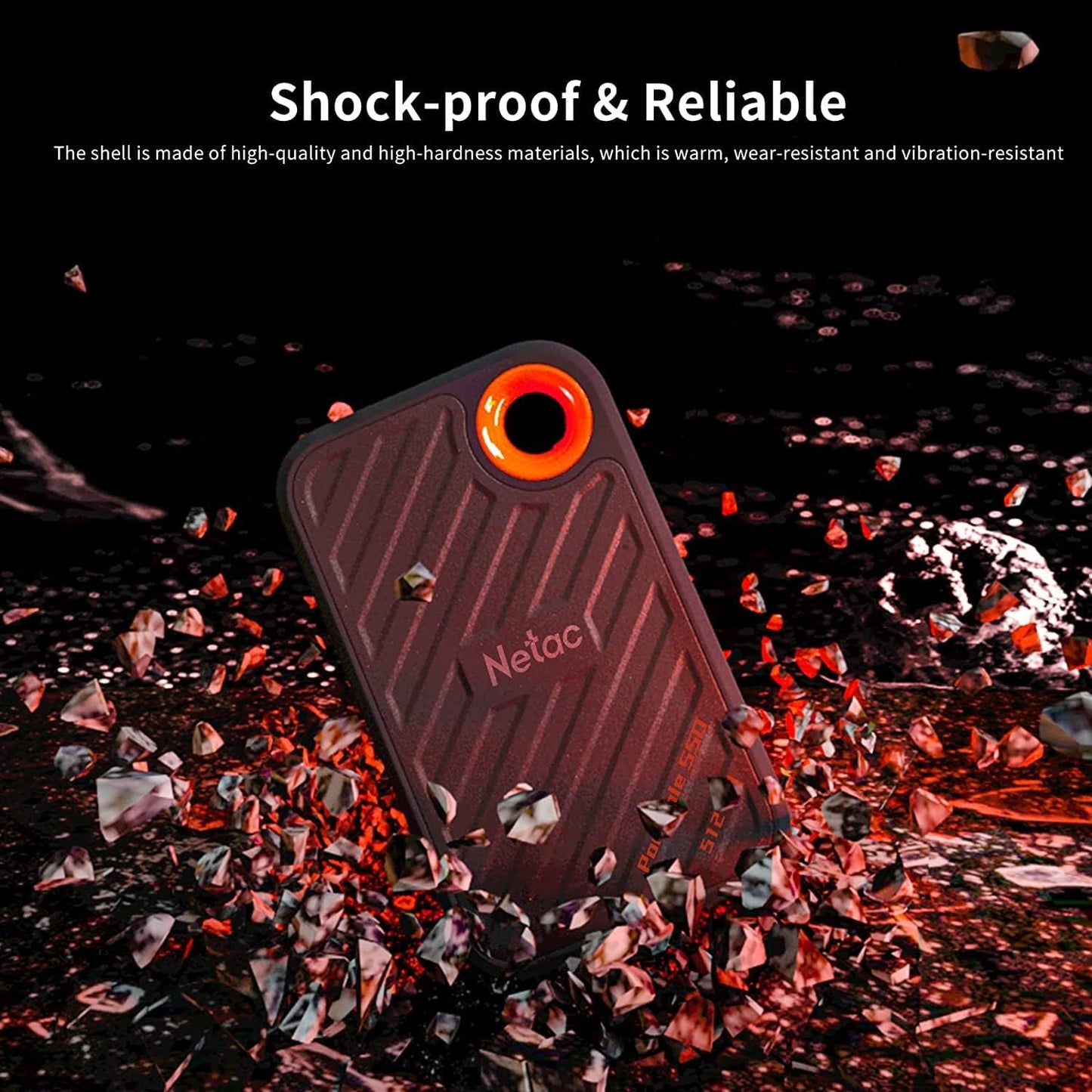 Netac 1TB Extreme Portable SSD External Solid State Drives Up to 2000MB/s Read 1700MB/s Write Speed, USB 3.2 Gen.2 Business Travel Essential, ZX20