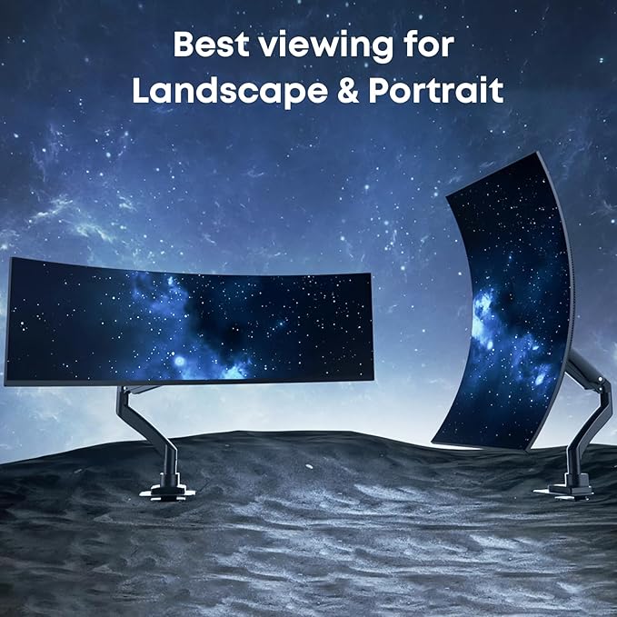 Ultrawide Monitor-Arm Heavy Duty 22-57‘’ - PUTORSEN Aluminum Single Monitor Mount Holds up to 59.4 lbs, Premium Adjustable Desk Mount Stand, VESA 75/100/200 mm, Black