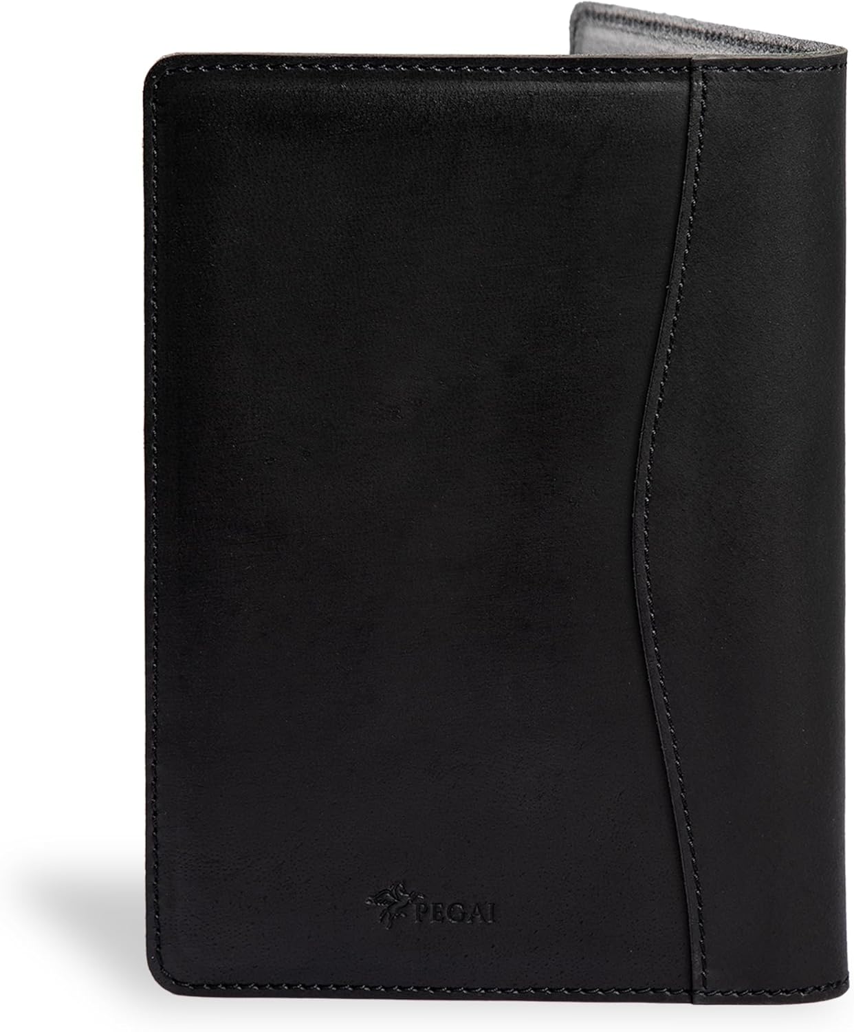 PEGAI Junior Legal Pad Folder Organizer | Portfolio Binder, Resume Interview Document Organizer Folio | Personalized Leather Binder Padfolio with Business Card Organizer | Eriksen (Charcoal)