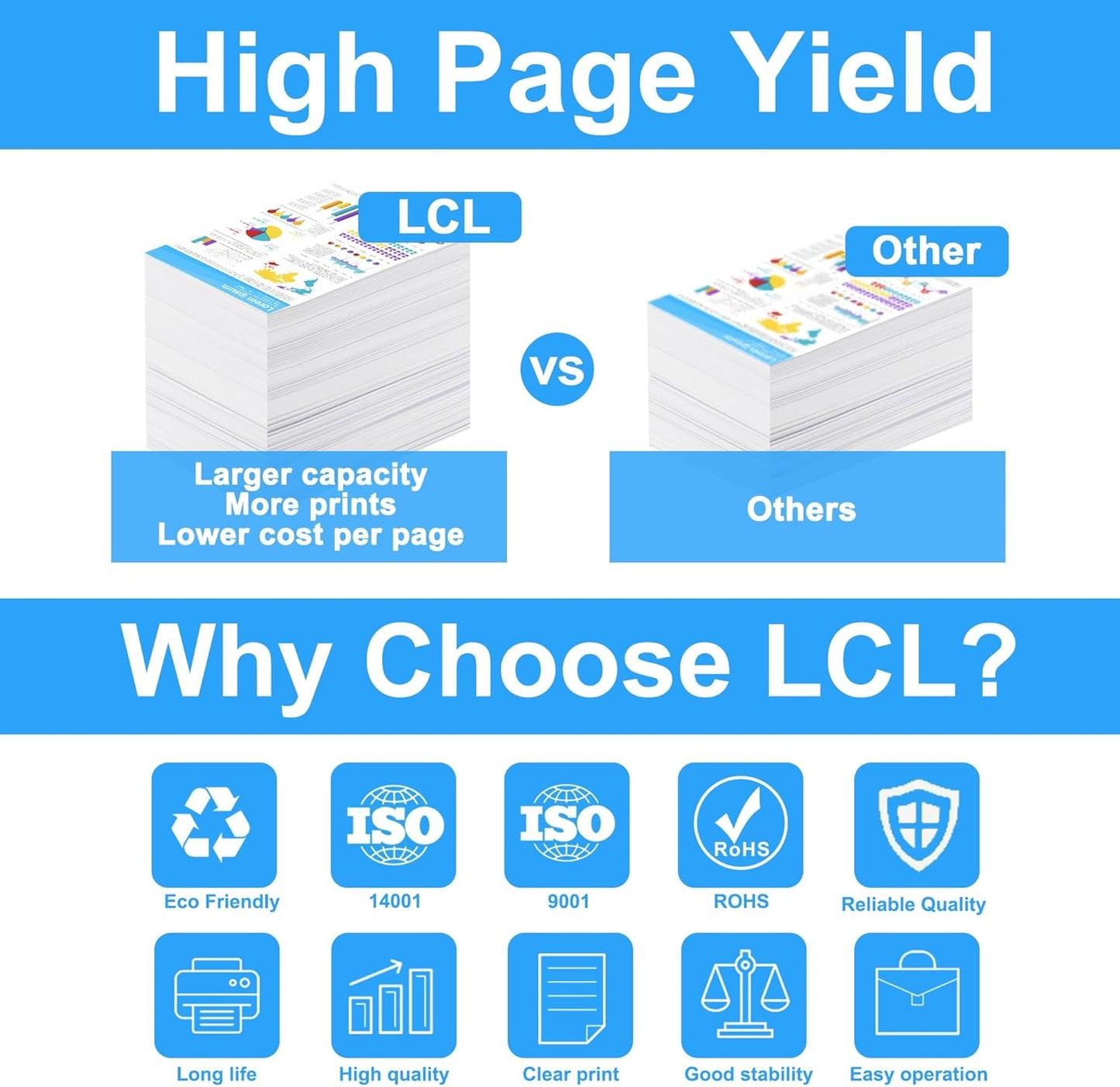 LCL Compatible Toner Cartridge Replacement for Xerox WorkCentre 3335 3345 Phaser 3330 8500 Pages 106R03620 106R03622 WorkCentre 3335 3345 3345VDNi 3330DNi 3335DNi 3345DNi (2-Pack Black)