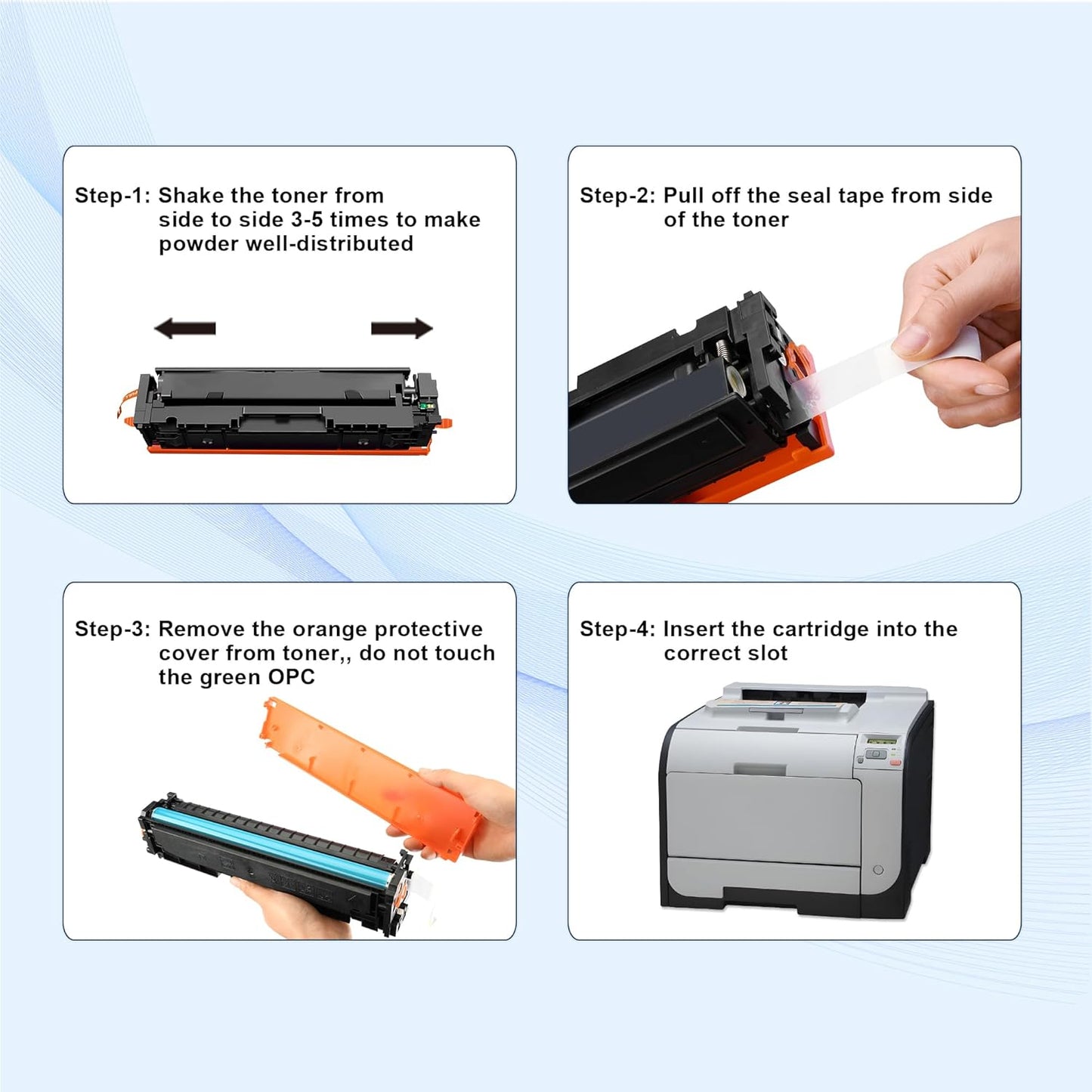 4 Pack Replacement for HP 508A Toner Cartridges Works with HP Color Laserjet Enterprise M553,M552,Color Laserjet Enterprise MFP M577 Series Ink (Black,Cyan,Magenta,Yellow)