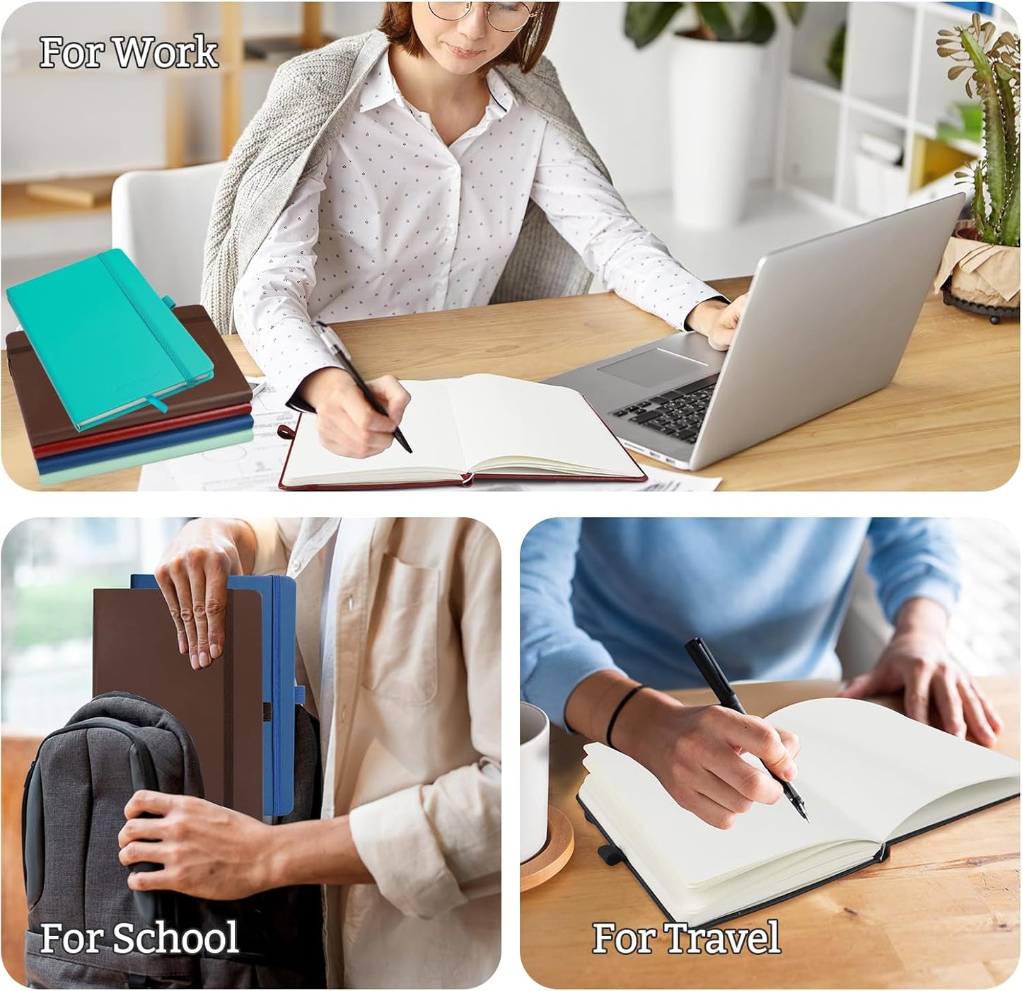 2Pack Blank Hardcover Sketch Book Notebook, A5 140 Pages 120Gsm Thick Journal for Drawing,School,Work,Diary,5.7''*8.3'',Turquoise