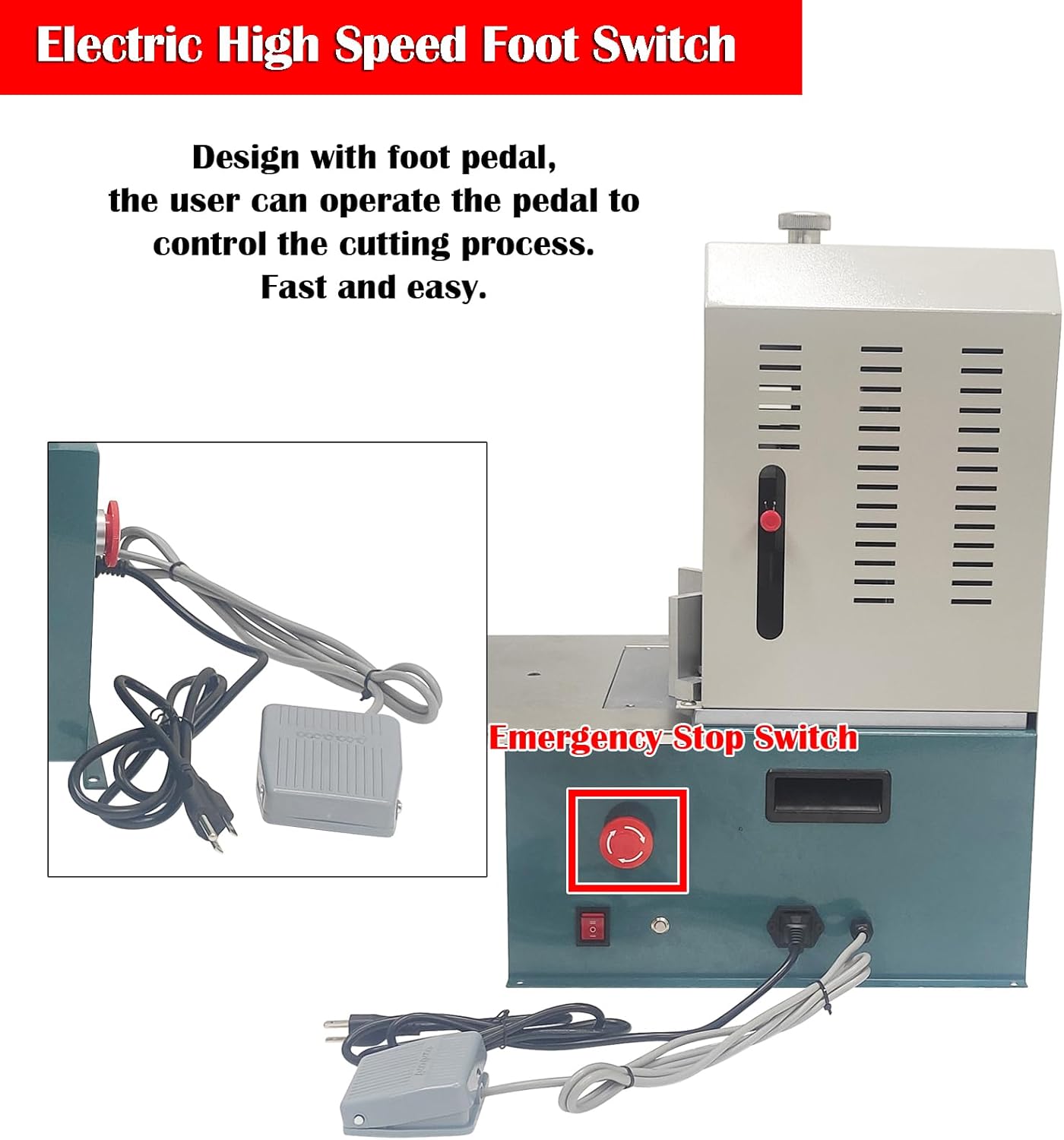 INTBUYING Electric Corner Rounder, Round Corner Cutter Cutting Machine, Corner Rounding Machine, Feature 7 Types of Blades R3 R4 R5 R6 R8 R9 R10, with Foot Switch for Notebook Name Cards PVC Paper