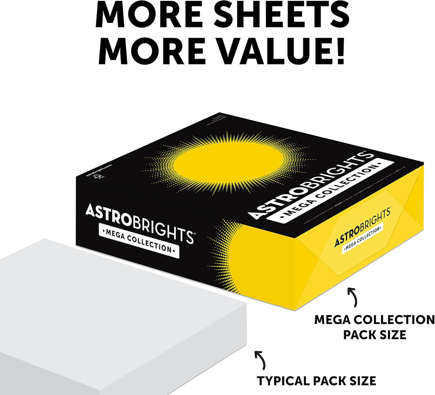 Astrobrights Mega Collection, Colored Cardstock,"Frosty" 5-Color Assortment, 320 Sheets, 65 lb/176 gsm, 8.5" x 11" (91689)