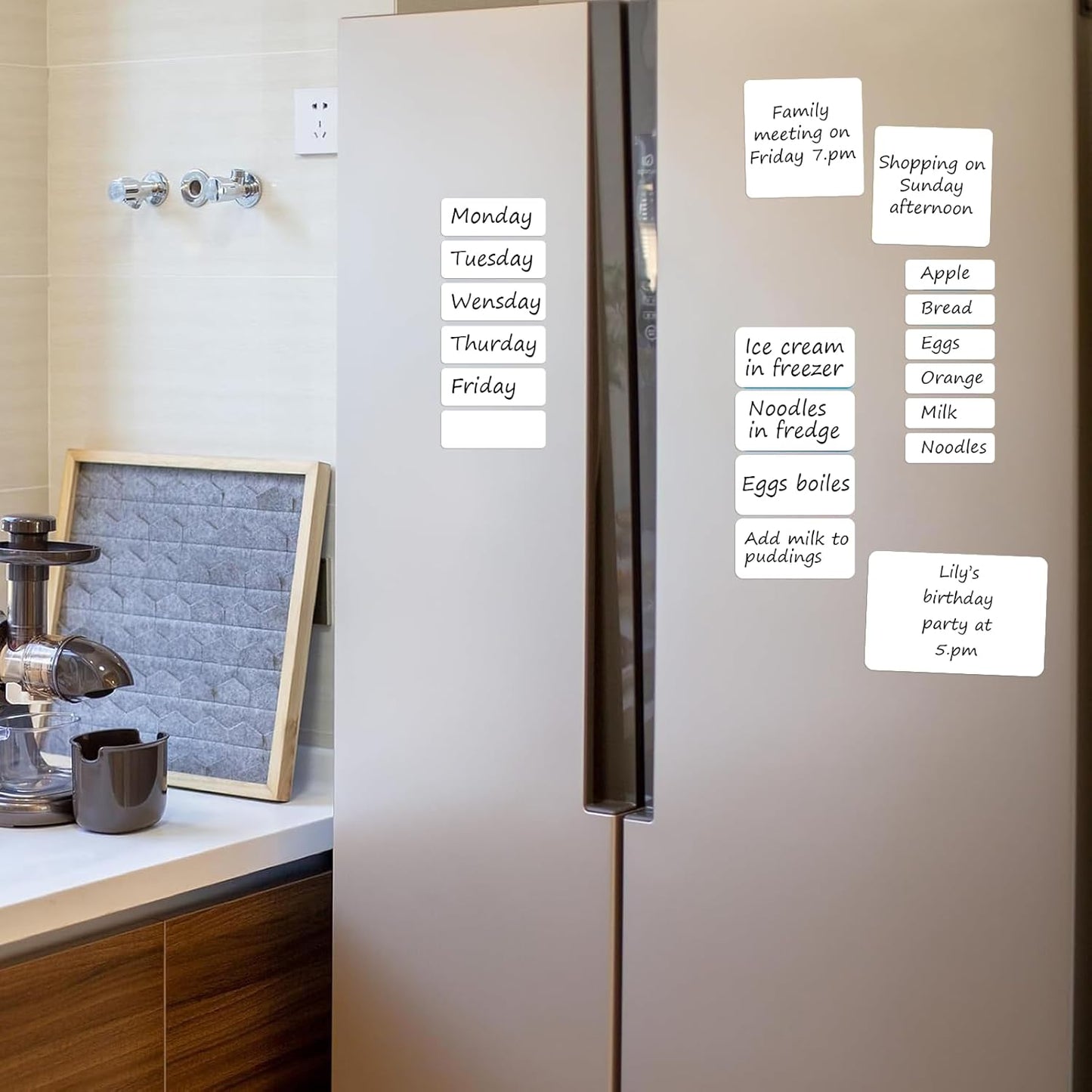 SVNOOC Multi-Use Label Stickers Small Sticky Notes, White Reusable Dry Erase Labels for Kids School Office Home Kitchen All Purpose Use Tags 42PCS (1x3 inches)