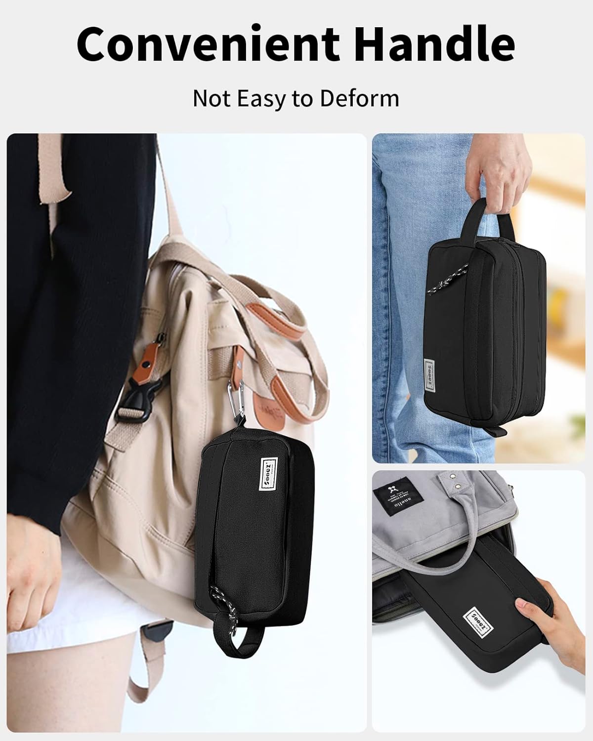 Sooez Big Capacity Pencil Case, Upgraded Canvas Pencil Pouch Large Pencil Bag Organizer, Separate Compartments Easy Grip Handle, Aesthetic Supply for School Teens Adults, Pink Pen Case