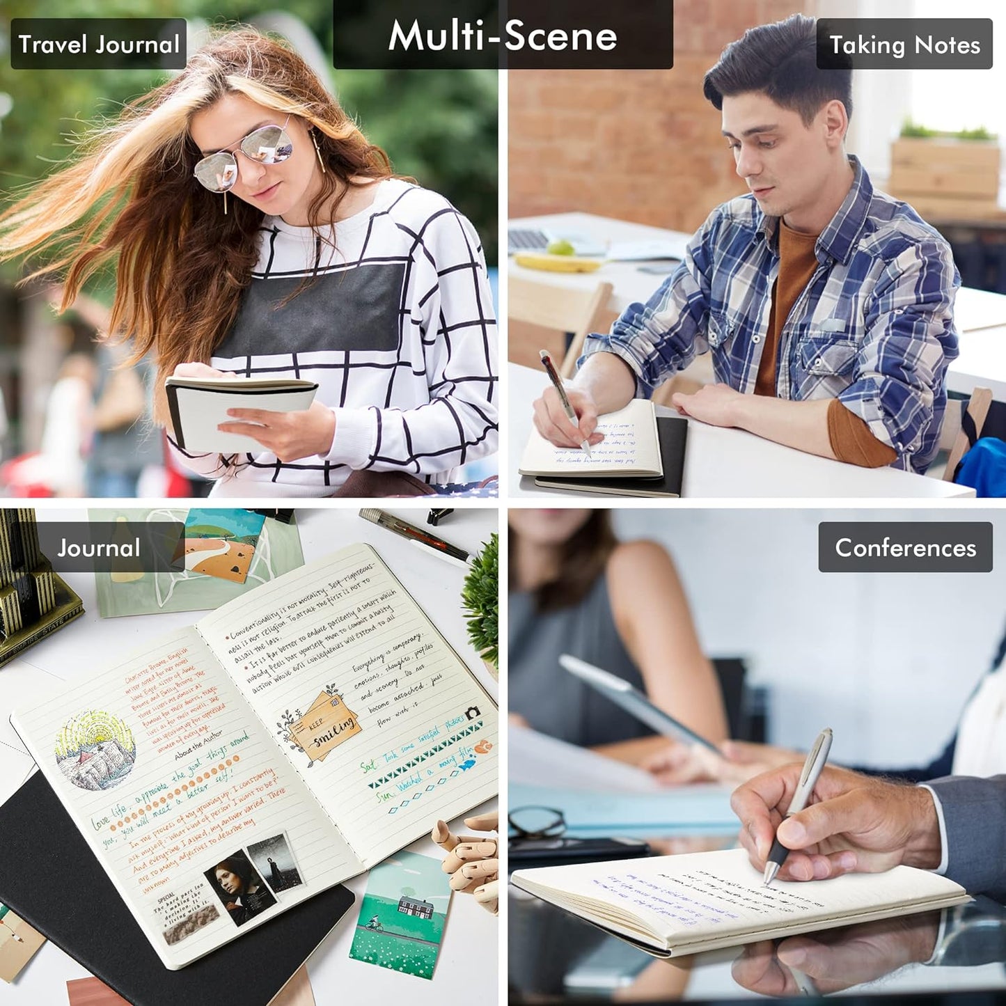 feela 36 Pack Soft Cover Journal Bulk, Lined Blank Travel Journal for Women Men Writing, Notebooks College Ruled for Work, Note Taking Notebook School Business Supplies, 8.2” x 5.5”, A5, Black