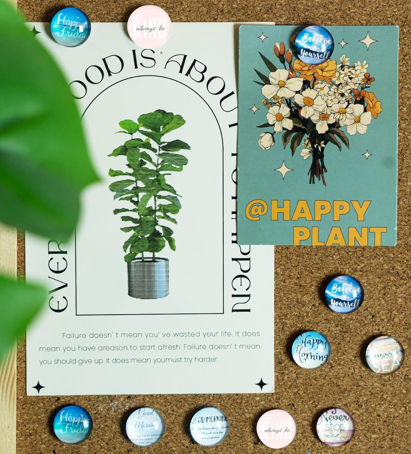 24Pcs Decorative Push Pins,Decorative Thumb Tacks for Bulletin Board, Cork Board Thumbtacks,Photos Wall Maps,Cute Thumbtack for Cubicle Decor,Classroom Decor,and Office Decor(Motivational-Moring)