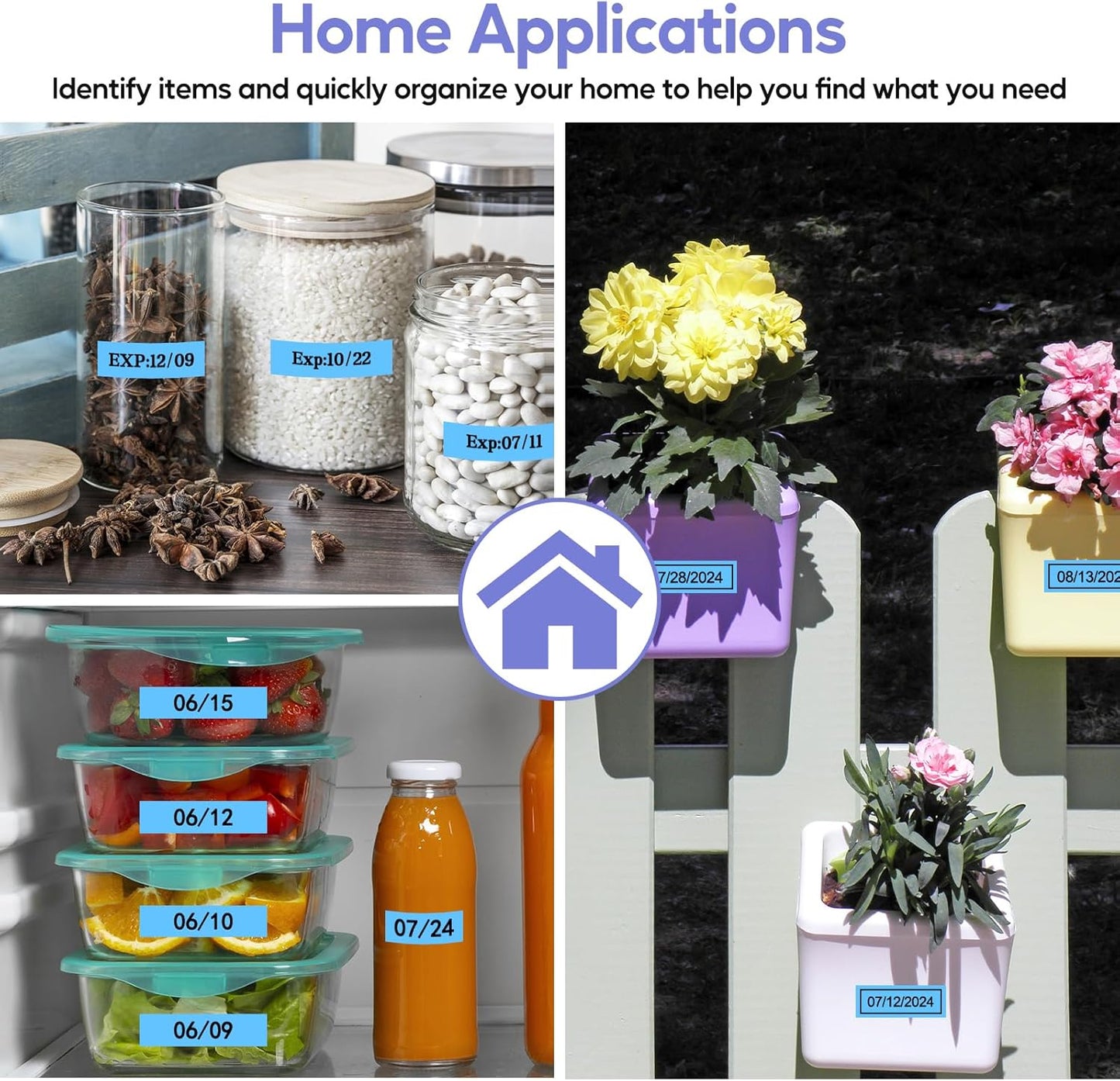 NineLeaf 4 Pack Compatible for ptouch M Label Tape MK521 M-K521 M521 Black on Blue 3/8" (9mm) x 26.2ft (8m) Labeling Refill Cartridge Work in PT-45M PT-65 PT-70 PT-80 PT-M95 Label Maker