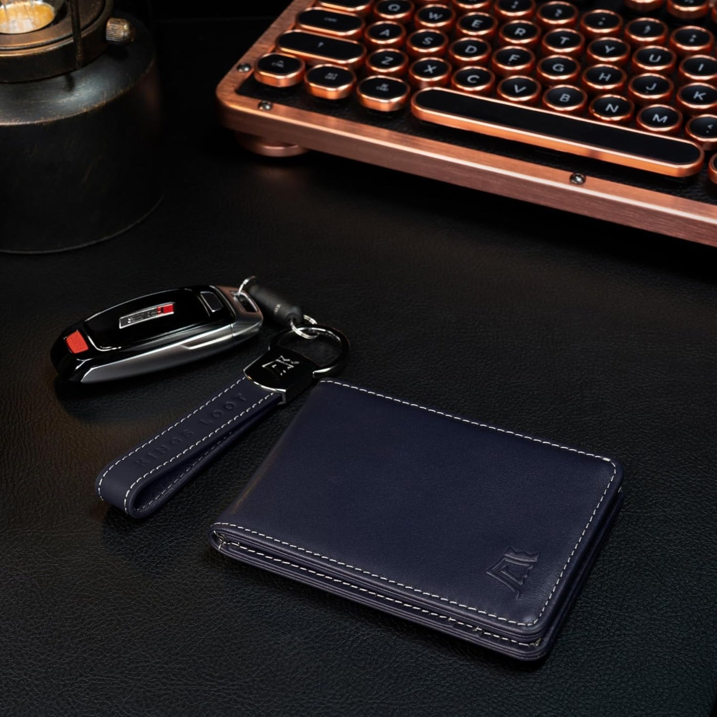 Kings Loot Wallet for Men | Customized Minimalist Slim RFID Blocking Leather Design with Cash Pocket & Card Pull Strap | Holds 1-15 Cards | Stylish & Durable Wallets