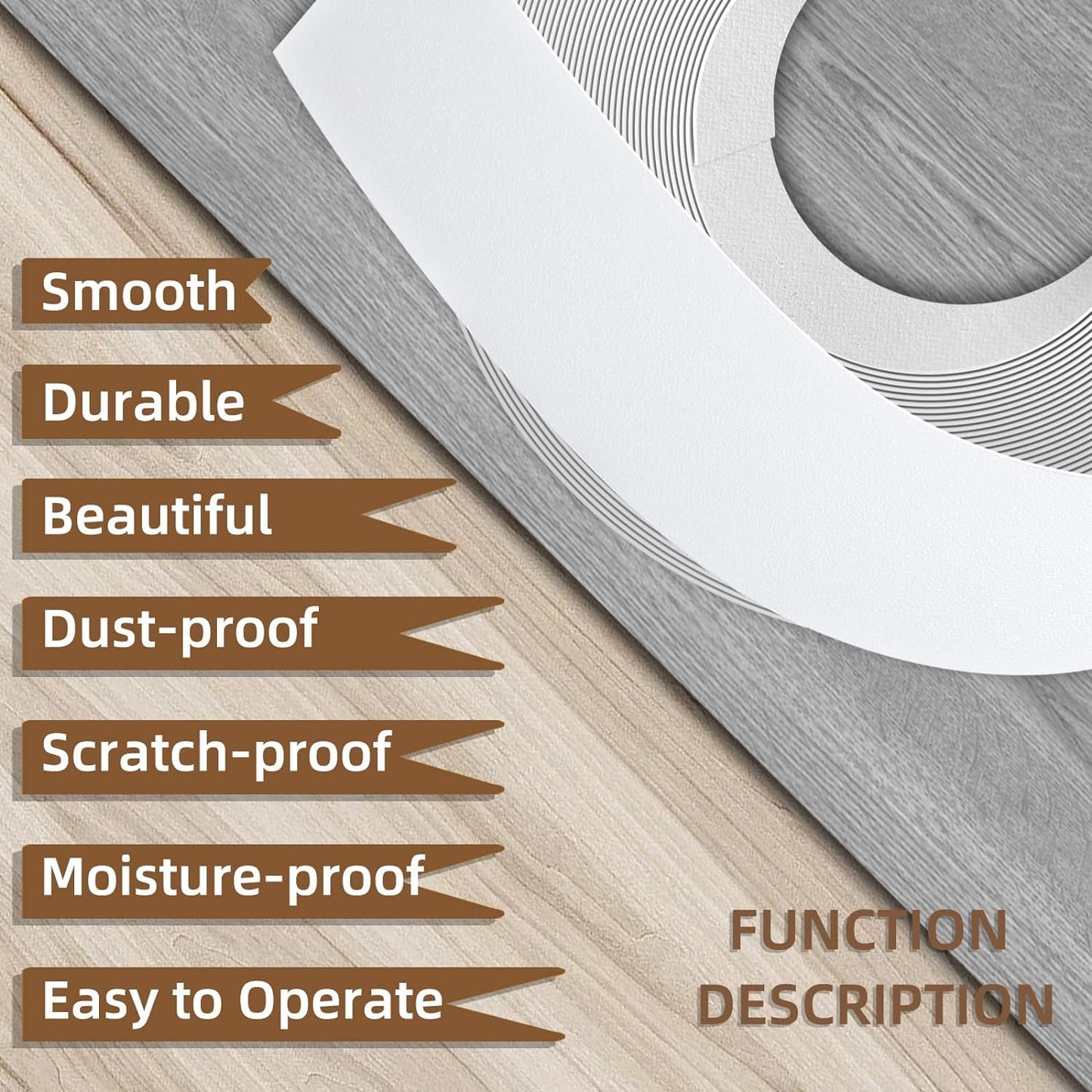 GSCIT Club White Edge Banding, 2 inch x 50ft Melamine Edge Banding with Hot Melt Adhesive Preglued Cabinet Edge Banding Flexible White Veneer Edging