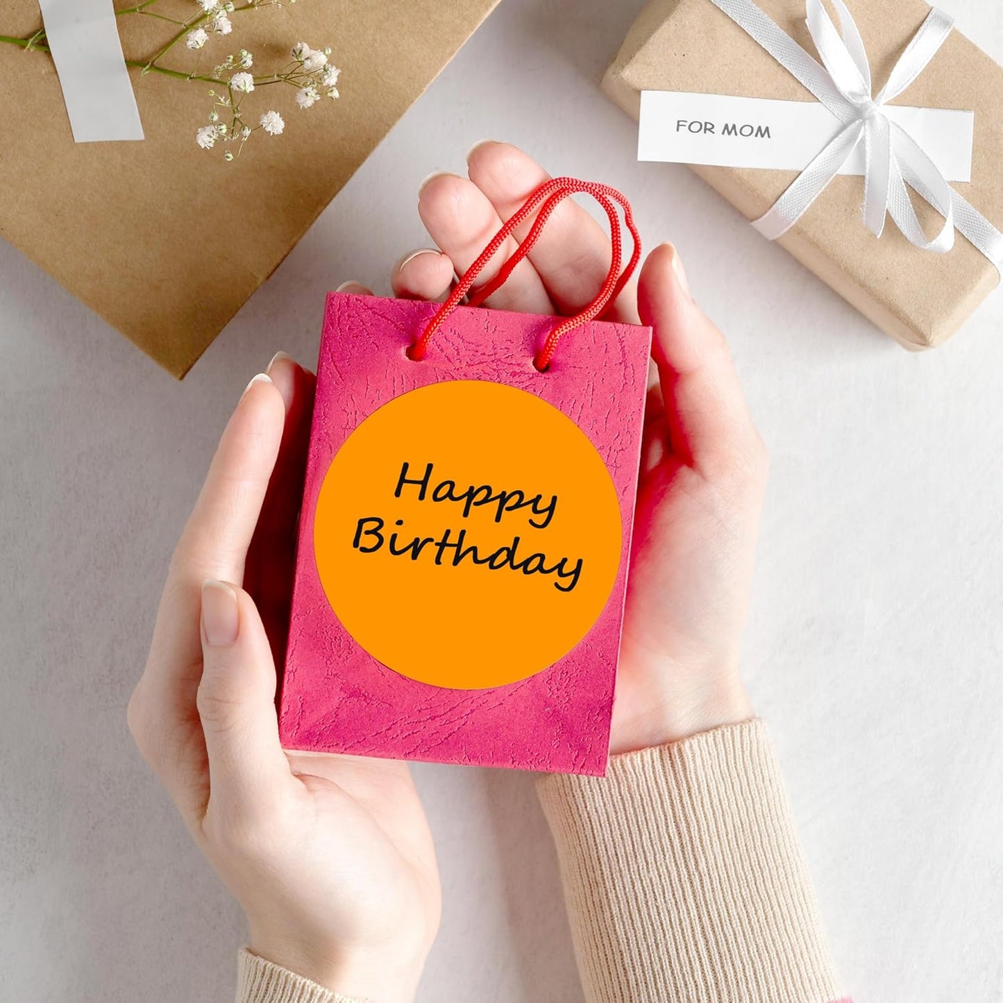 PARLAIM 3" Diameter Round Orange Color Coding Sticker, 4 Rolls 2000PCS Circle Dot Label,Permanent for Inventory Box Labeling