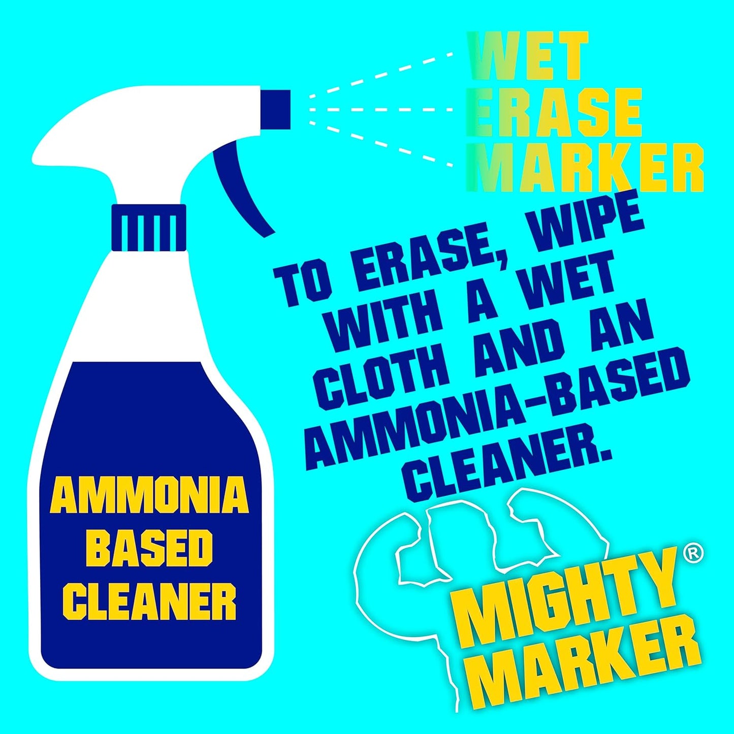 FM-43 Auto Body and Glass Paint Marker, No-Ghost, Highly Water-Resistant, 2.3mm Bullet Tip, Valve Action, 6 Bonus Reversible Tips, Made in USA - Fl. Blue 6 pack