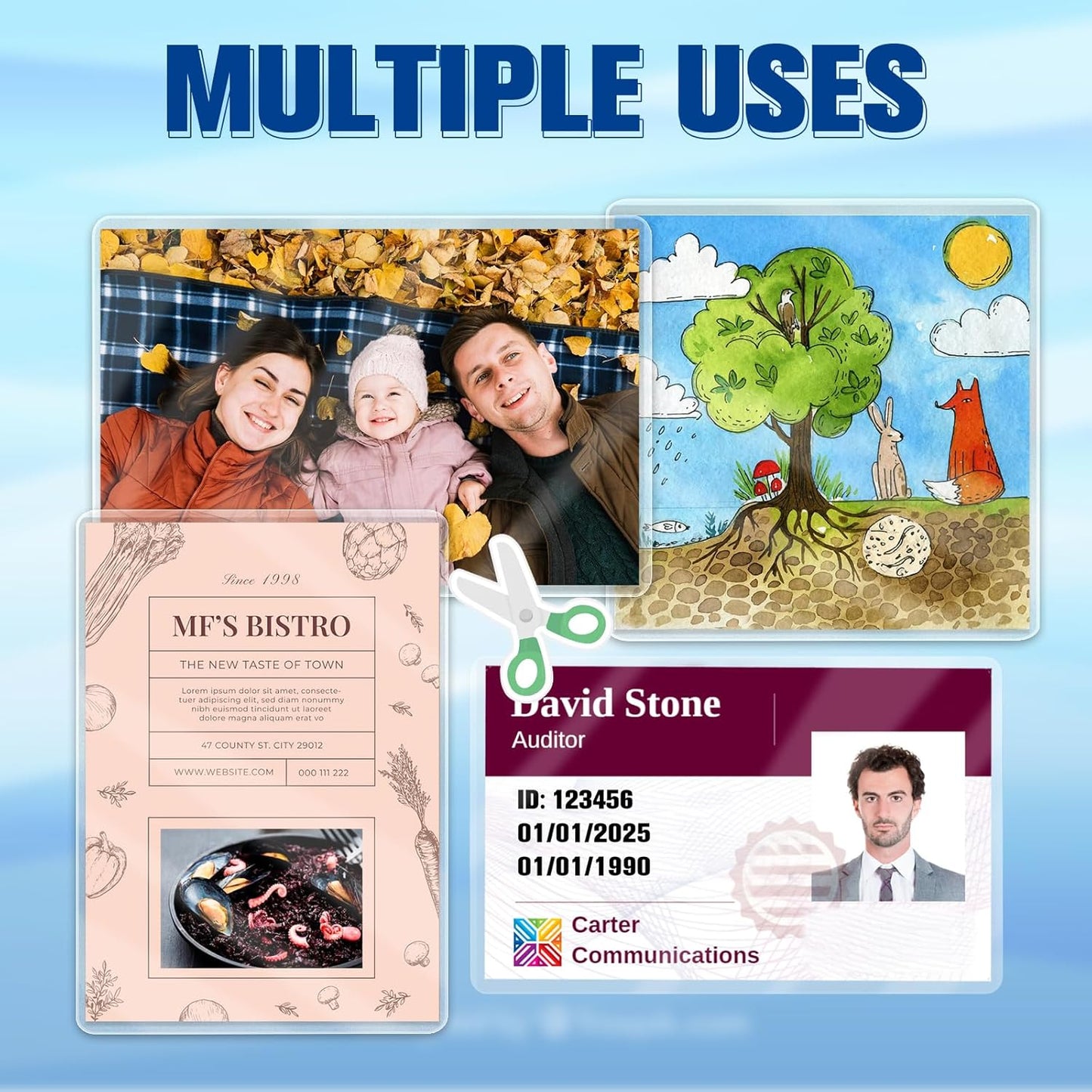 500 Pack 5mil 2.25“x3.75" Thermal Laminating Pouches Badge Laminate Pouches Clear Laminated Luggage Tags Printable Laminator Pouches for Business Permits Cards (200, 3"x5"-5mil)