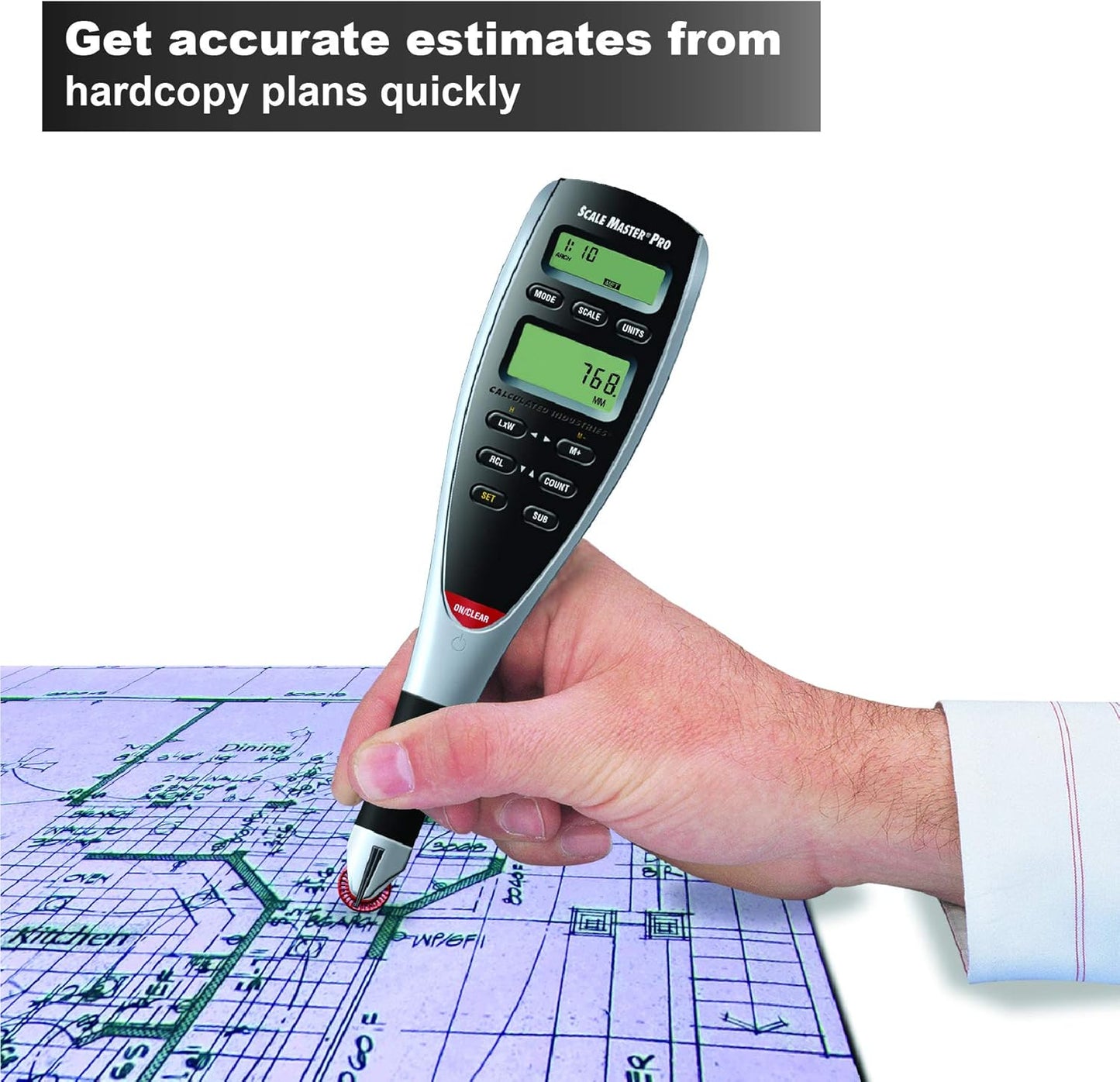 Calculated Industries 4065 Construction Master ProCalculator & 6025 Scale Master Pro Digital Plan Measure Take-Off Tool | 72 Built-in US Imperial, Metric Scales | 6 Custom Scales