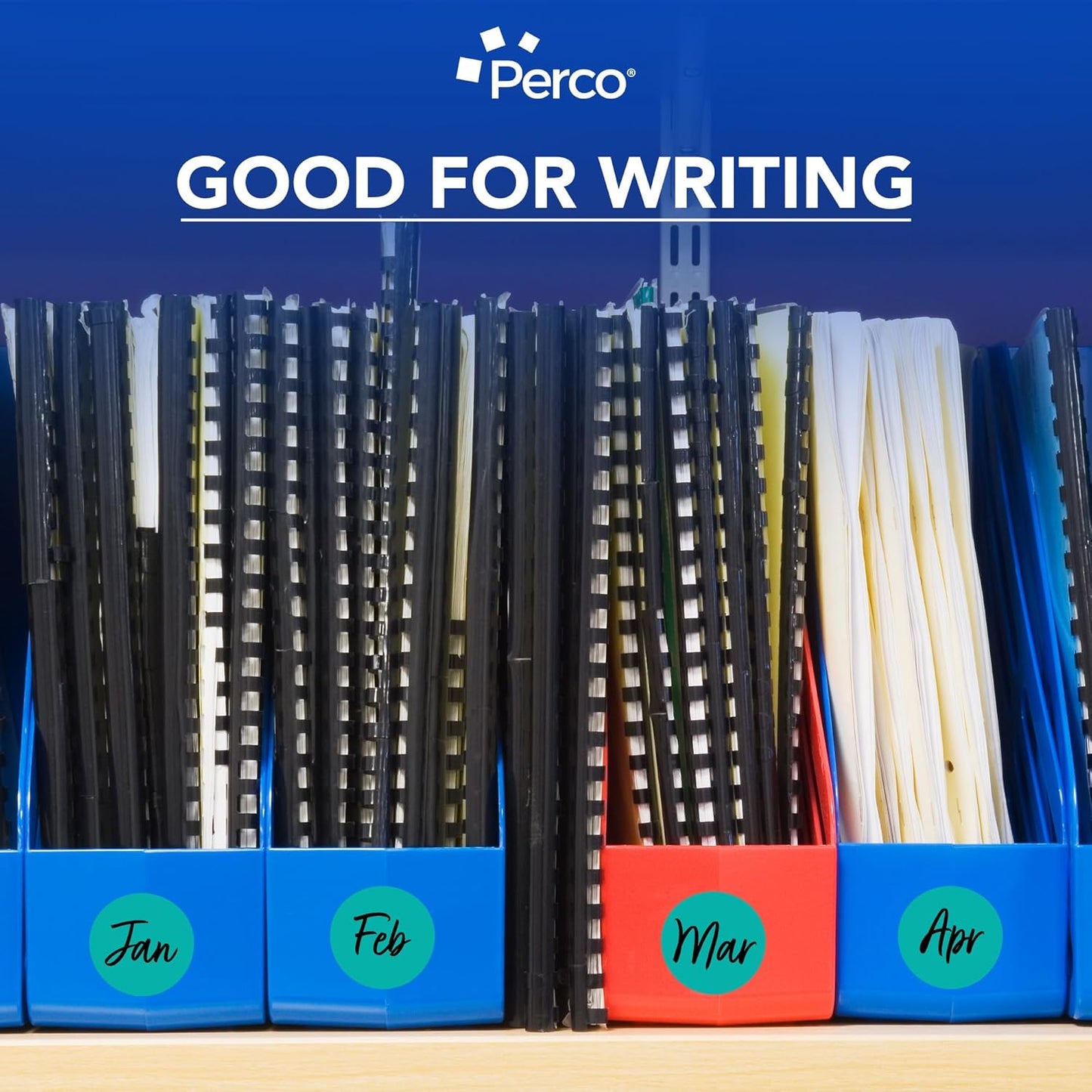 Perco Teal 2-Inch Round Circle Dot Sticker Labels with Easy Peel Perforation - 500 Labels per Roll - Strong Adhesion, Vibrant Colors for Organizing, Crafting & More - Made in USA