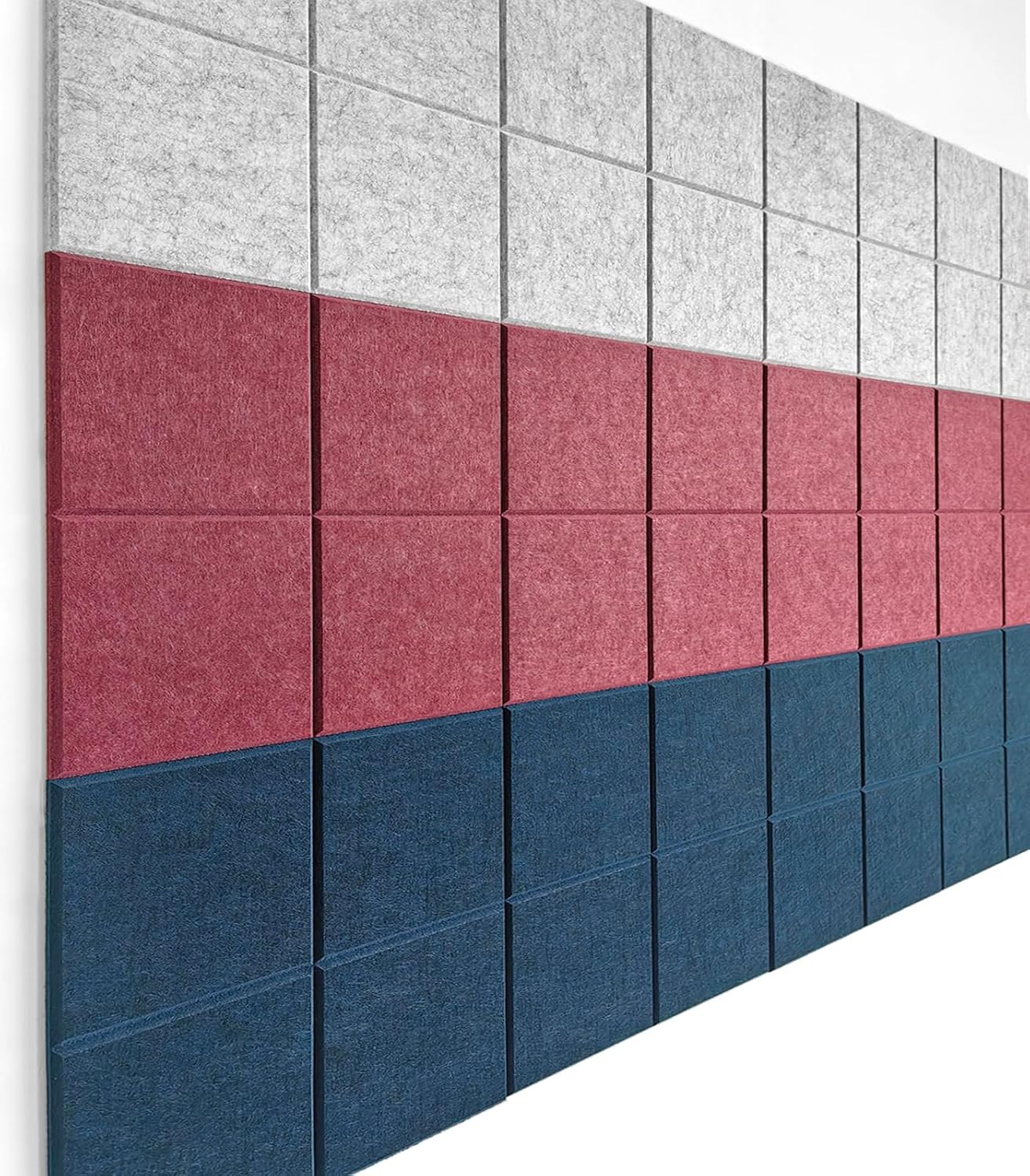 Cork Board 24 x36 Alternative - 6 Pack Felt Wall Tiles with Safe Removable Adhesive Tabs, Cork Boards for Walls for Home Office Pin Board Tack Board Cork Board - Prussian Blue