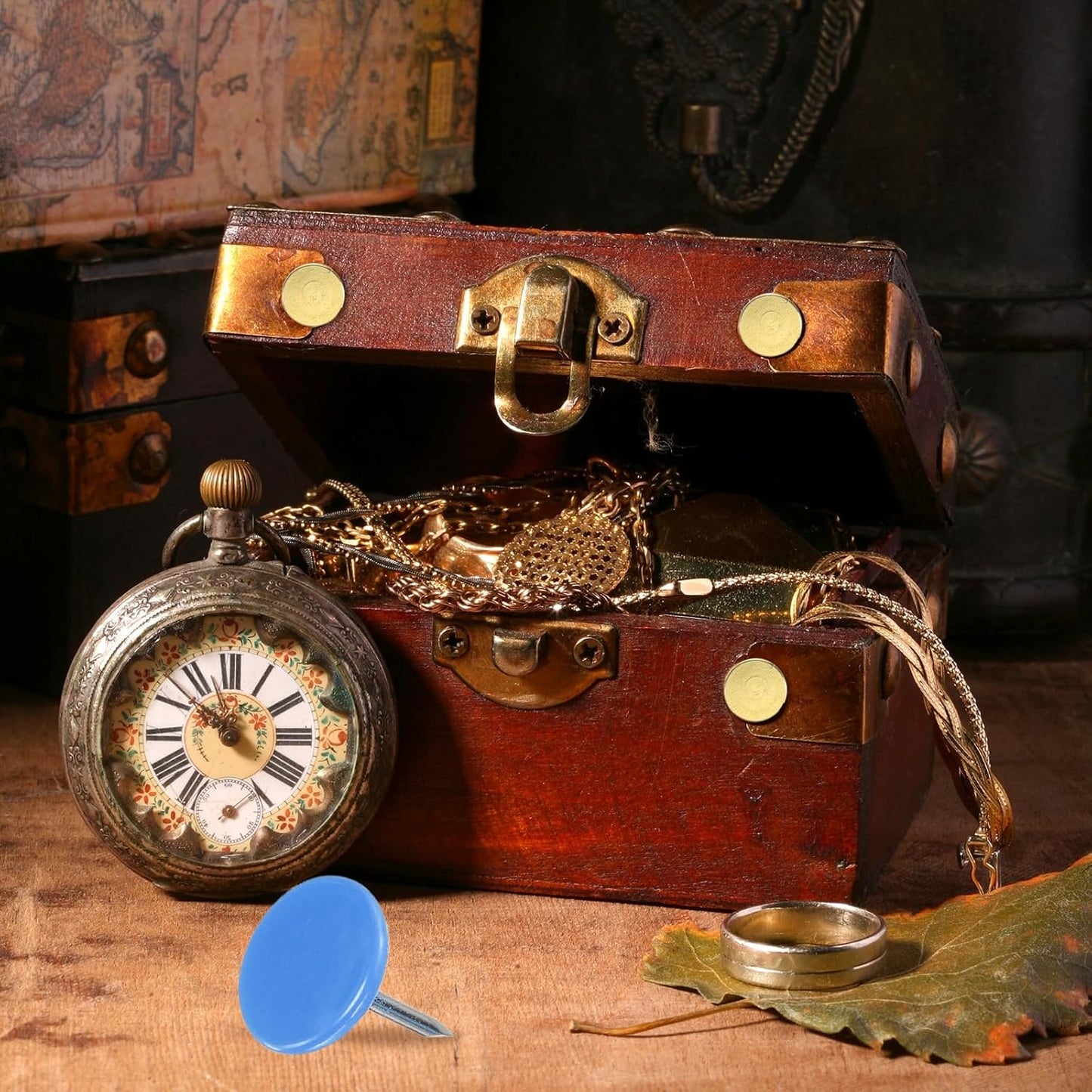 uxcell 150Pcs Upholstery Tacks, 11mmx13mm Flat Head Thumb Tack Decorative Furniture Nails Push Pins for Furniture Sofa Headboards, Blue