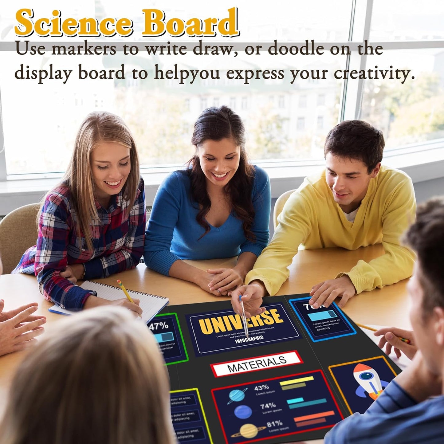 4PCS Medium Trifold Poster Board 26" x 16" Black Tri Fold Presentation Boards, Corrugated Cardboard Picture/Project Display Boards for Event, Exhibition, Business, School Project, Science Fair