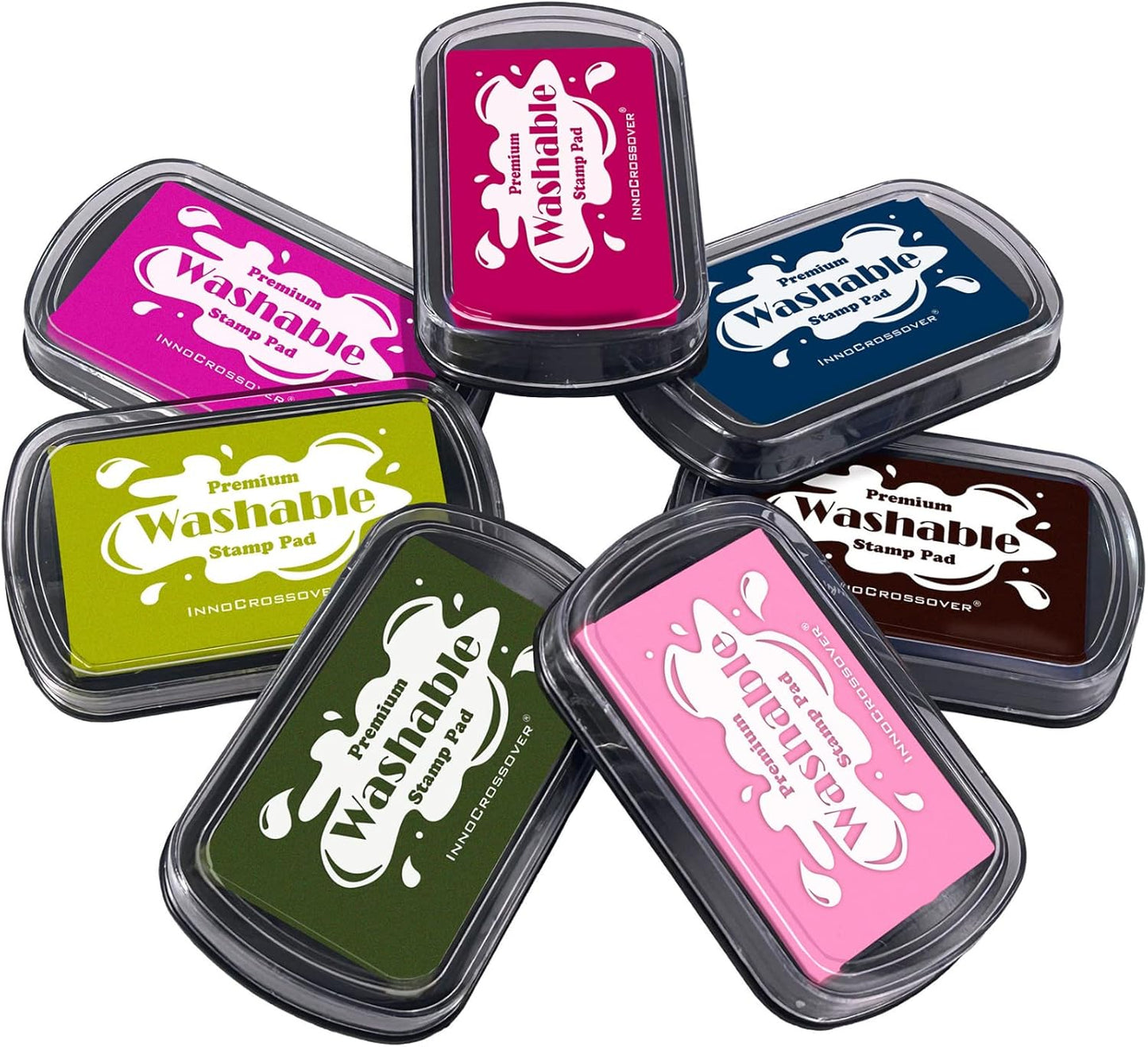 Washable Ink Pad, Best Stamp Pads for Kids, Kids Crafts, Paw Print Kit, Baby Footprint Kit, Stamp Pads on Scrapbooking, Fingerprint Ink Pad, Easy to Wash Off Skin| Large | Safe Non-Toxic(Beet Red)