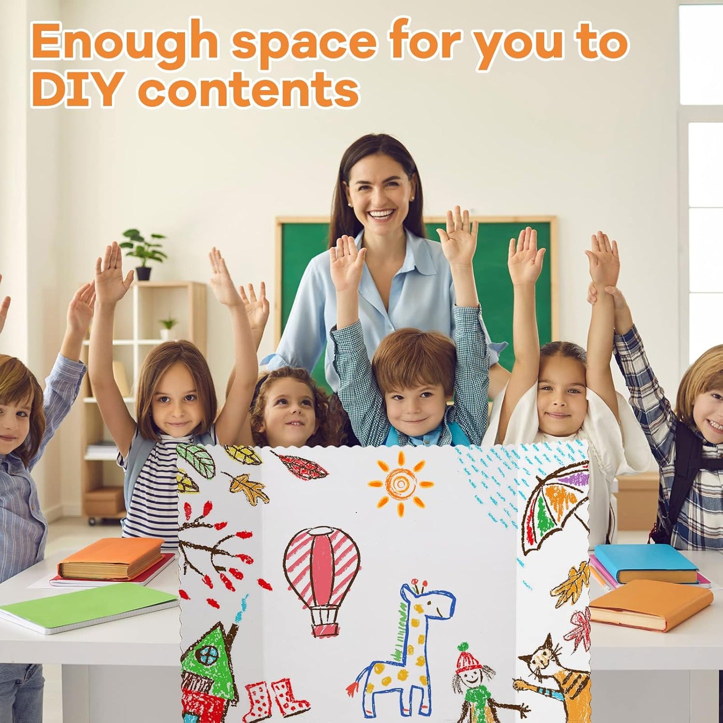 Ctosree 18 Pcs Tri Fold Poster Board Bulk, Lightweight Presentation Board, Science Fair Project Display Paperboard, Single Wall(48 x 36 Inch,White)