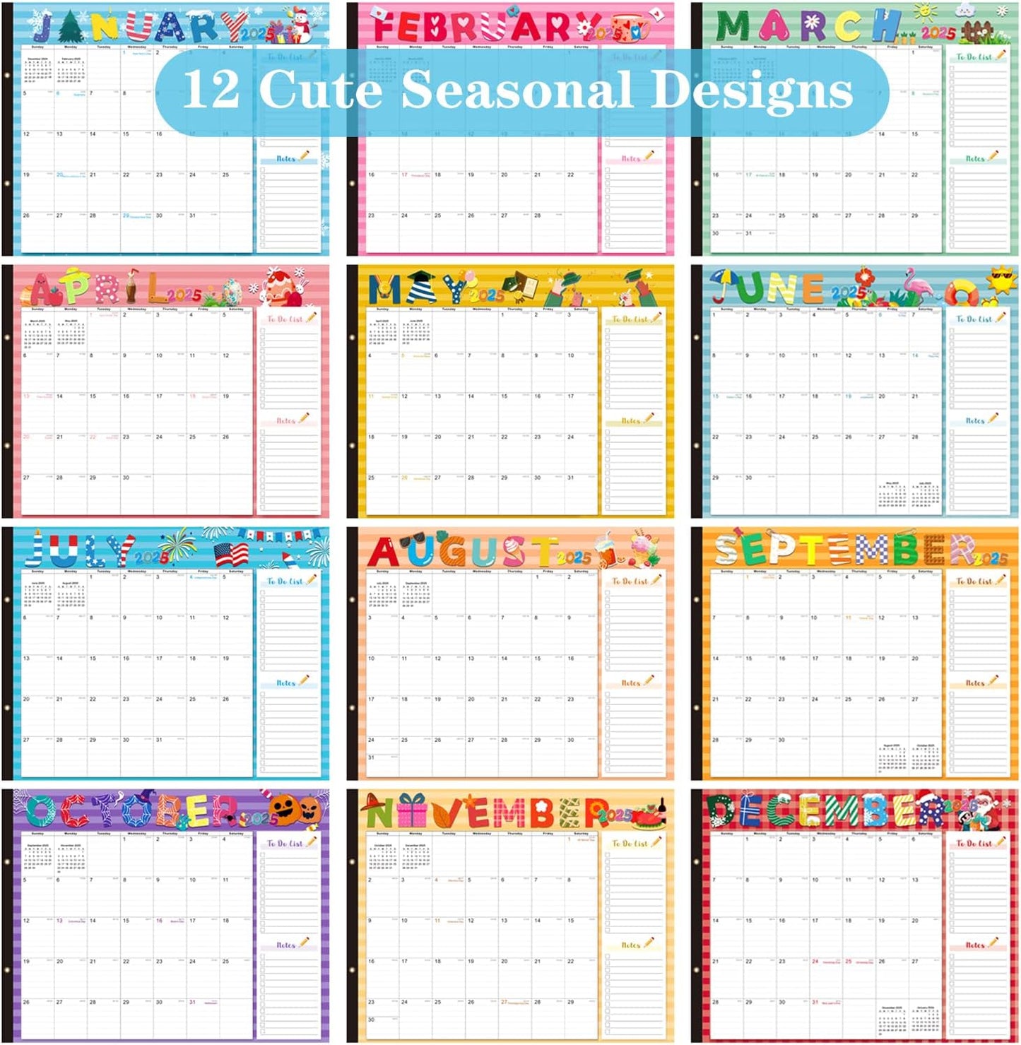 Lateefah Desk Calendar 2025, Large 22'' x 17'' Desk Calendar 2025-2026, 18 Month Desktop Calendars for Home & Office, Use Jan 2025 to June 2026