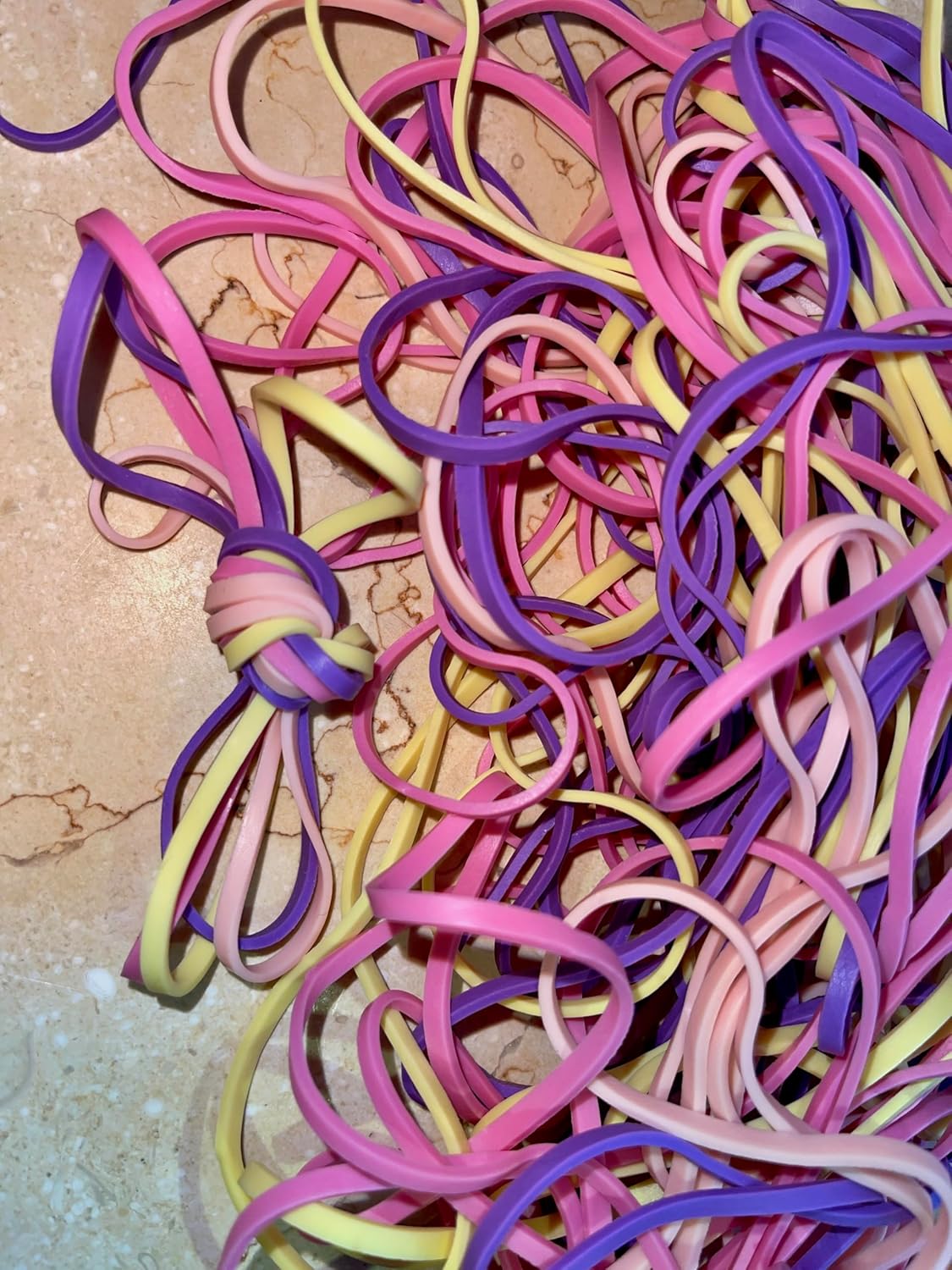 Rubber Bands, Size 117(7" x 1/8''), Macaron Color Latex Free Rubber Band Strong Elastic #117 Rubber Band Bulk for Office, Elastic Band for File Folders Bank Paper Money, Cute, 1/4 Pound Bag