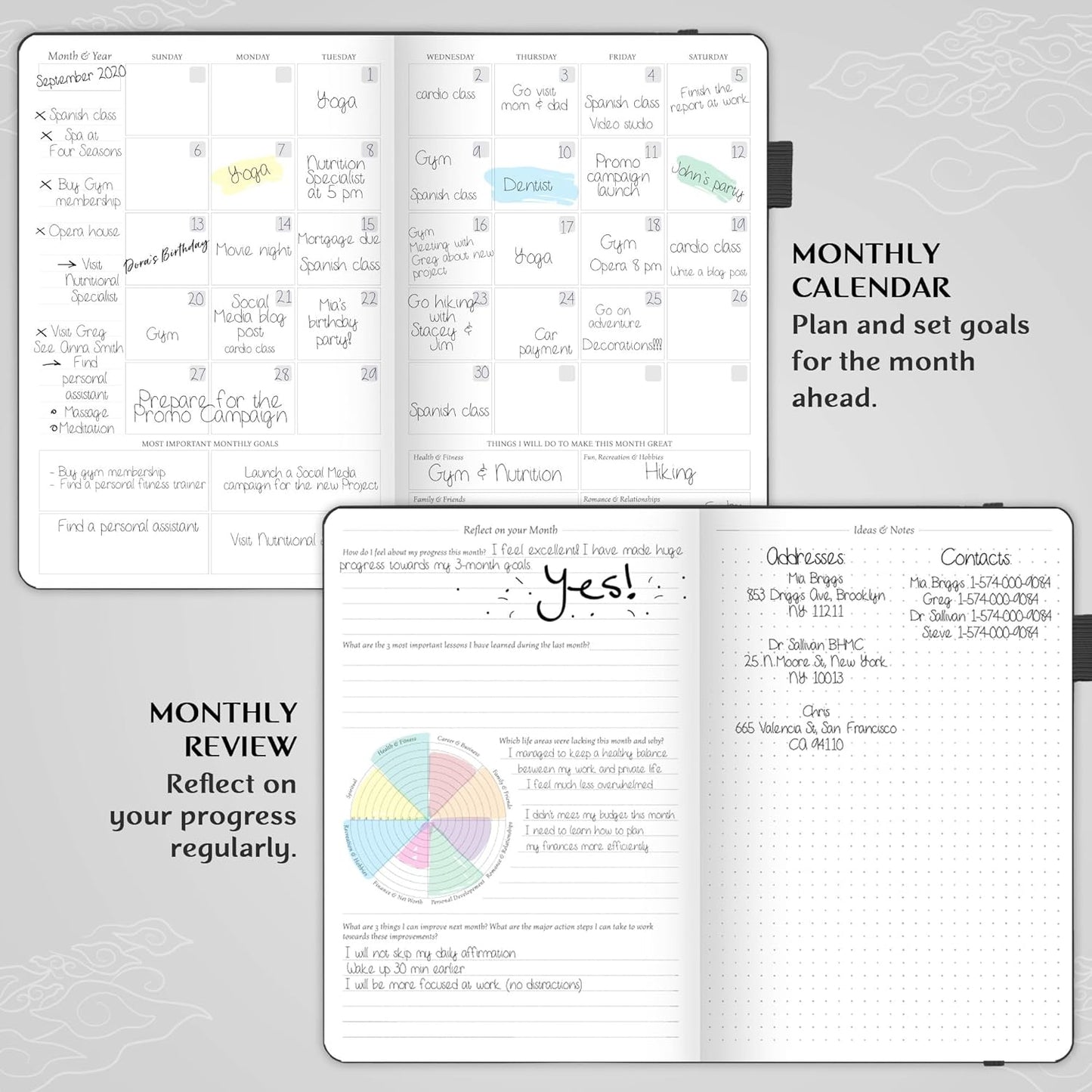Legend Planner – Weekly & Monthly Life Planner to Hit Your Goals & Live Happier. Organizer Notebook & Productivity Journal. A5 (Black)