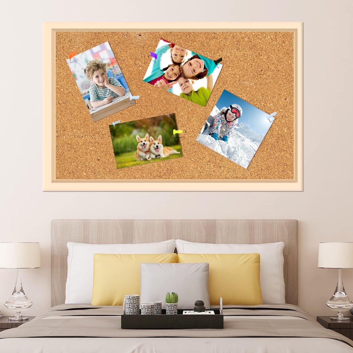 Colored Flag Travel Map Push Pins, 400 Pack Multicolored Decorative Map Tacks Assorted 8 Colors, Plastic Head for Cork Bulletin Board, Picture Hanging at Home Office School