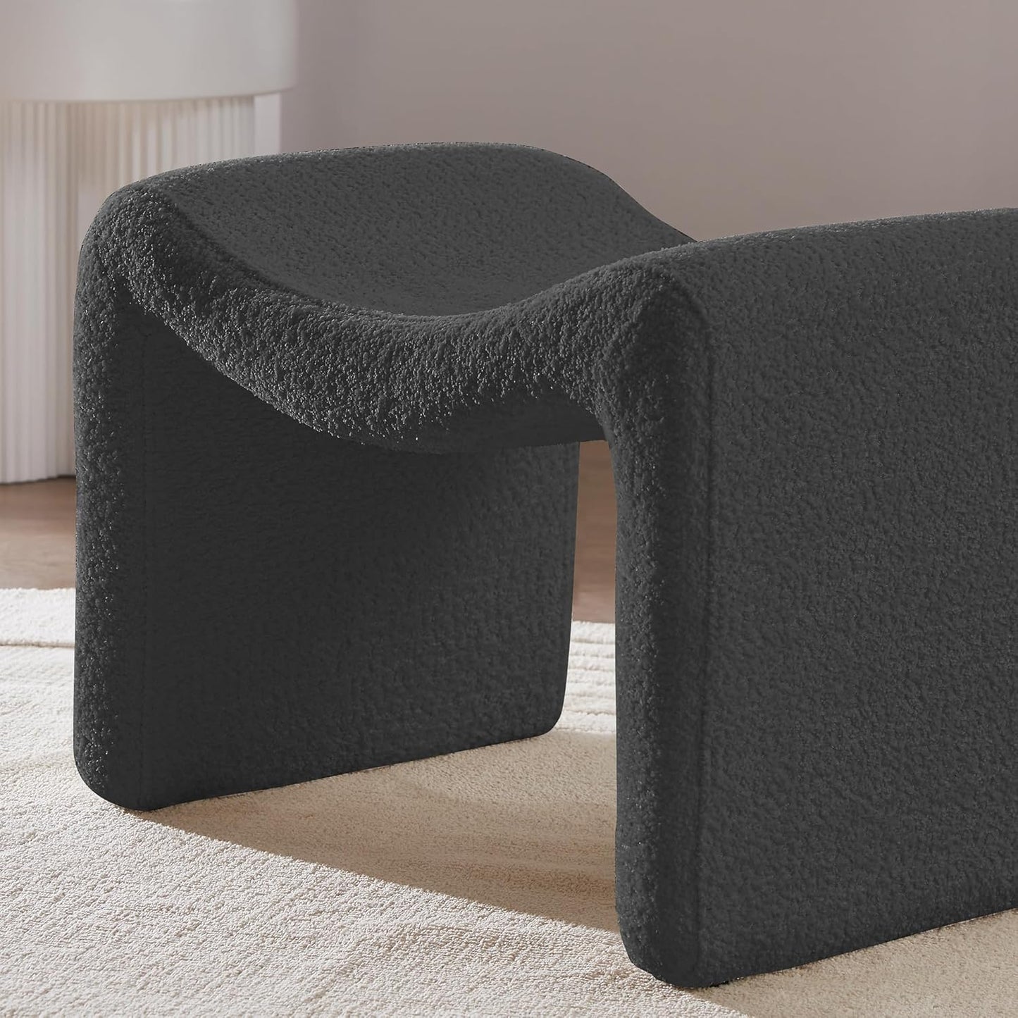 Small Footstool Ottoman, Multi-Functional Modern Foot Stool, Sofa Footrest Extra Seating for Living Room, Entryway, Hallways and Bedrooms, Small, Dark Gray