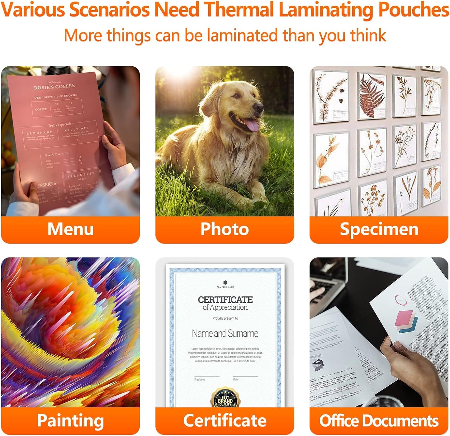 Thermal Laminating Pouches, 9 x 11.5 Inches Laminating Sheets, 3 mil Thick Laminate Sheets, 1000 Pack,Clear