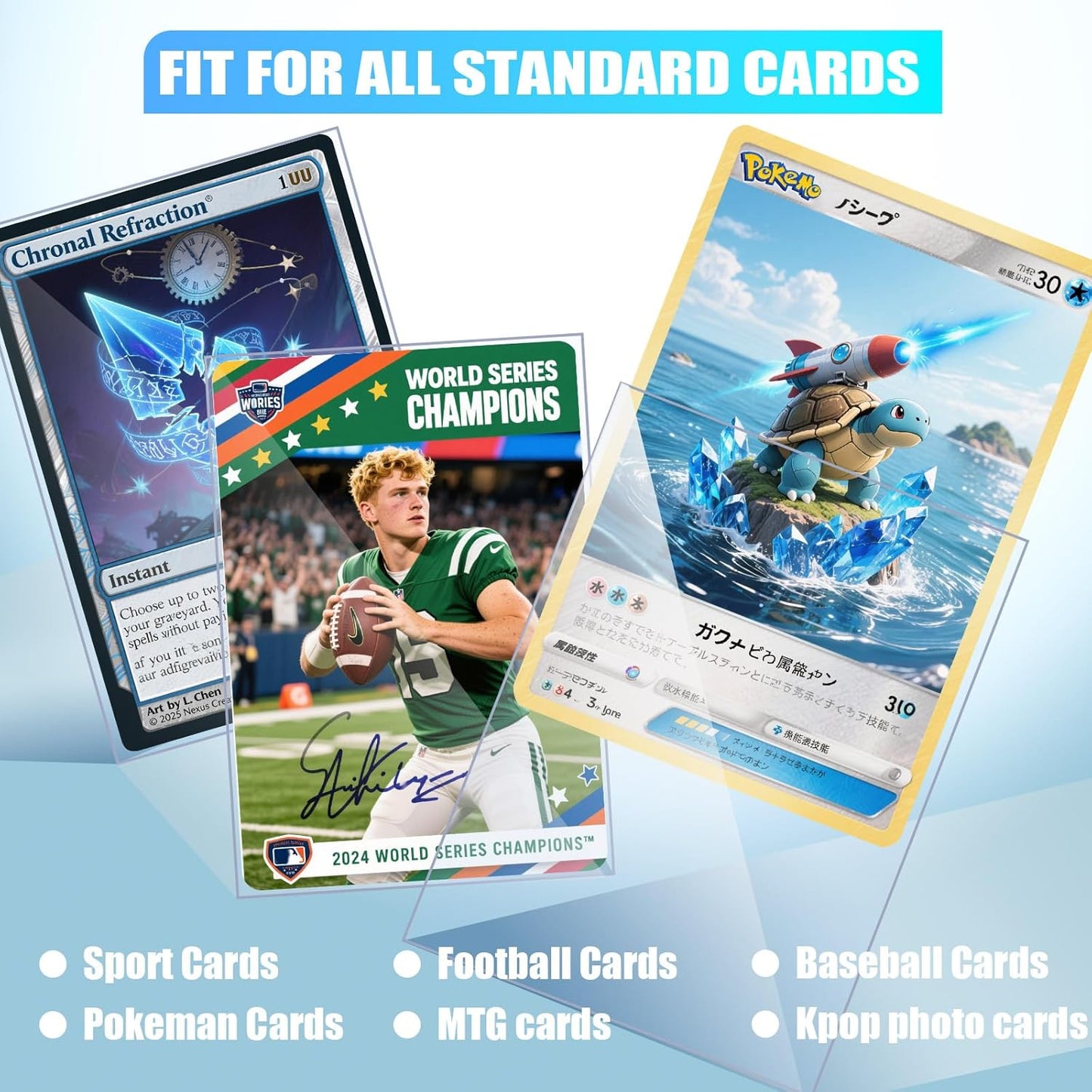 Card Sleeves, 1200 CT Soft Card Protectors for Trading Cards with 2CT Hard Card Holders, Clear Topload Card Cover for Football, Baseball, Sports, MTG, TCG Game, Photo Card Collectible Storage