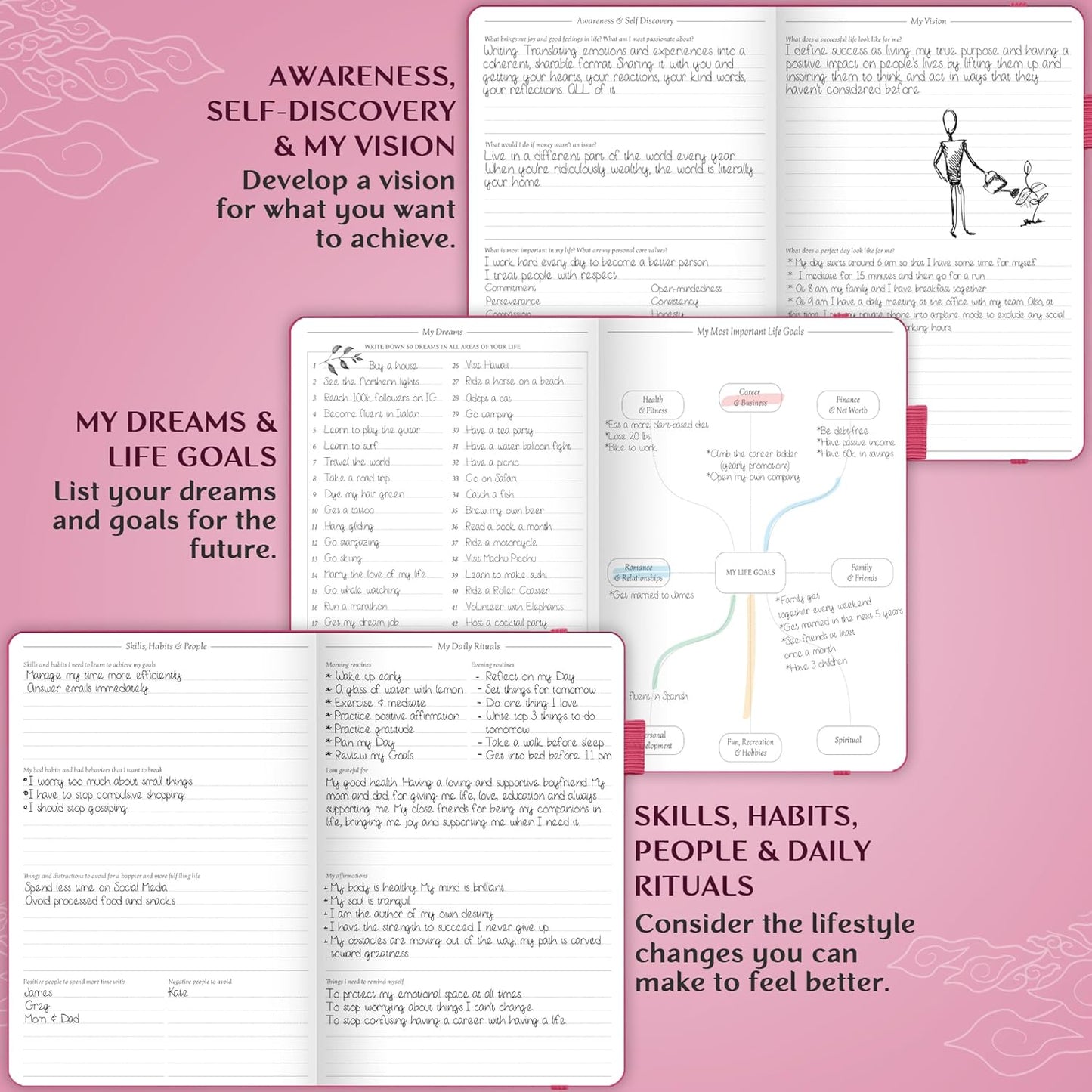 Legend Planner Hourly Schedule Edition – Deluxe Weekly & Daily Organizer with Time Slots. Time Management Appointment Book Journal for Work & Personal Life, Undated, A5 Hardcover – Hot Pink, Gold Foil