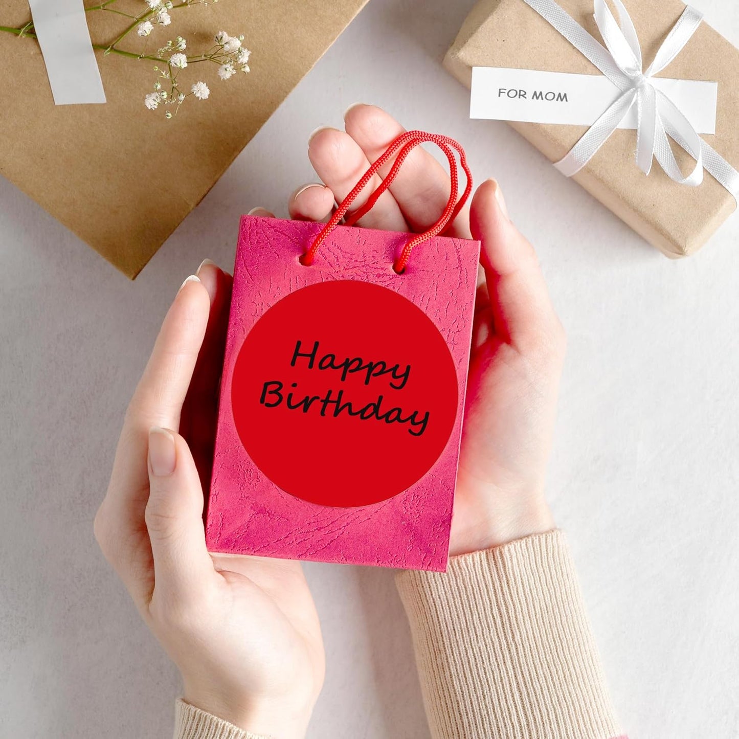 PARLAIM 3" Diameter Round Red Color Coding Sticker, 4 Rolls 2000PCS Circle Dot Label,Permanent for Inventory Box Labeling