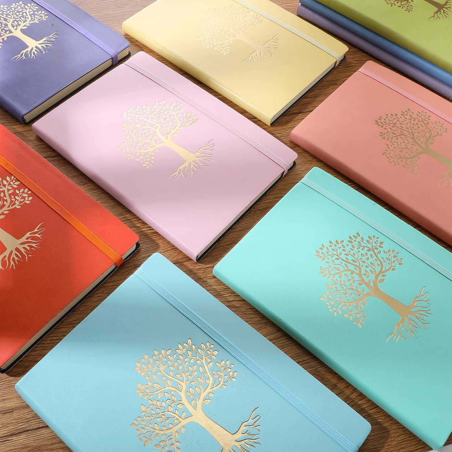 10 Pack Lined Journal Notebook A5 Leather Hardcover Journals for Writing 200 Pages 10 Colors Notepad for Travel Work School Office Business Note Taking Diary 5.7" x 8.3" (Vibrant Color)
