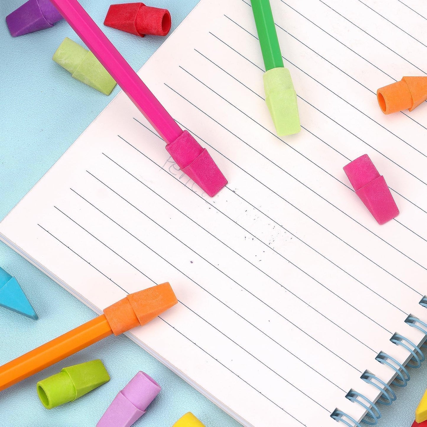 ZZTX Pencil Top Erasers, 120 Pack Eraser Caps Bulk, Erasers for Pencils, Eraser Toppers for Kids School Home Office, 11 Assorted Colors Erasers