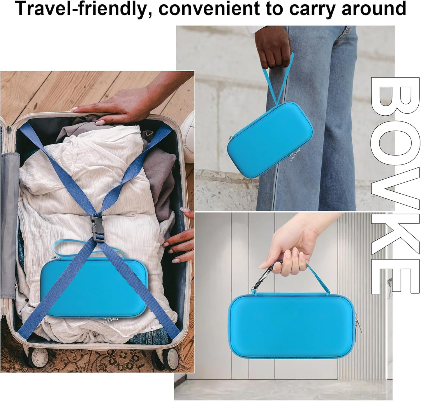 BOVKE Calculator Case for Texas Instruments TI-Nspire CX II CAS/CX II/CX CAS/CX Color Graphing Calculator and More - Extra Mesh Pocket for USB Cables and Other Accessories, Blue